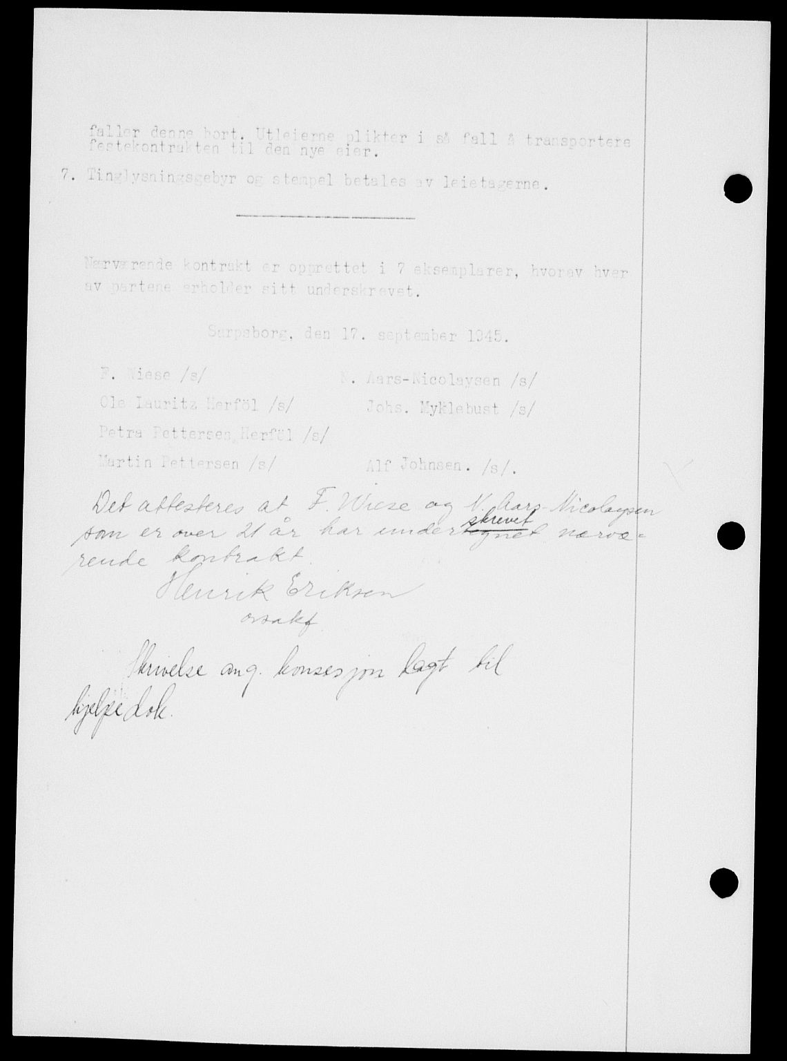 Onsøy sorenskriveri, SAO/A-10474/G/Ga/Gab/L0015: Mortgage book no. II A-15, 1945-1946, Diary no: : 1419/1945