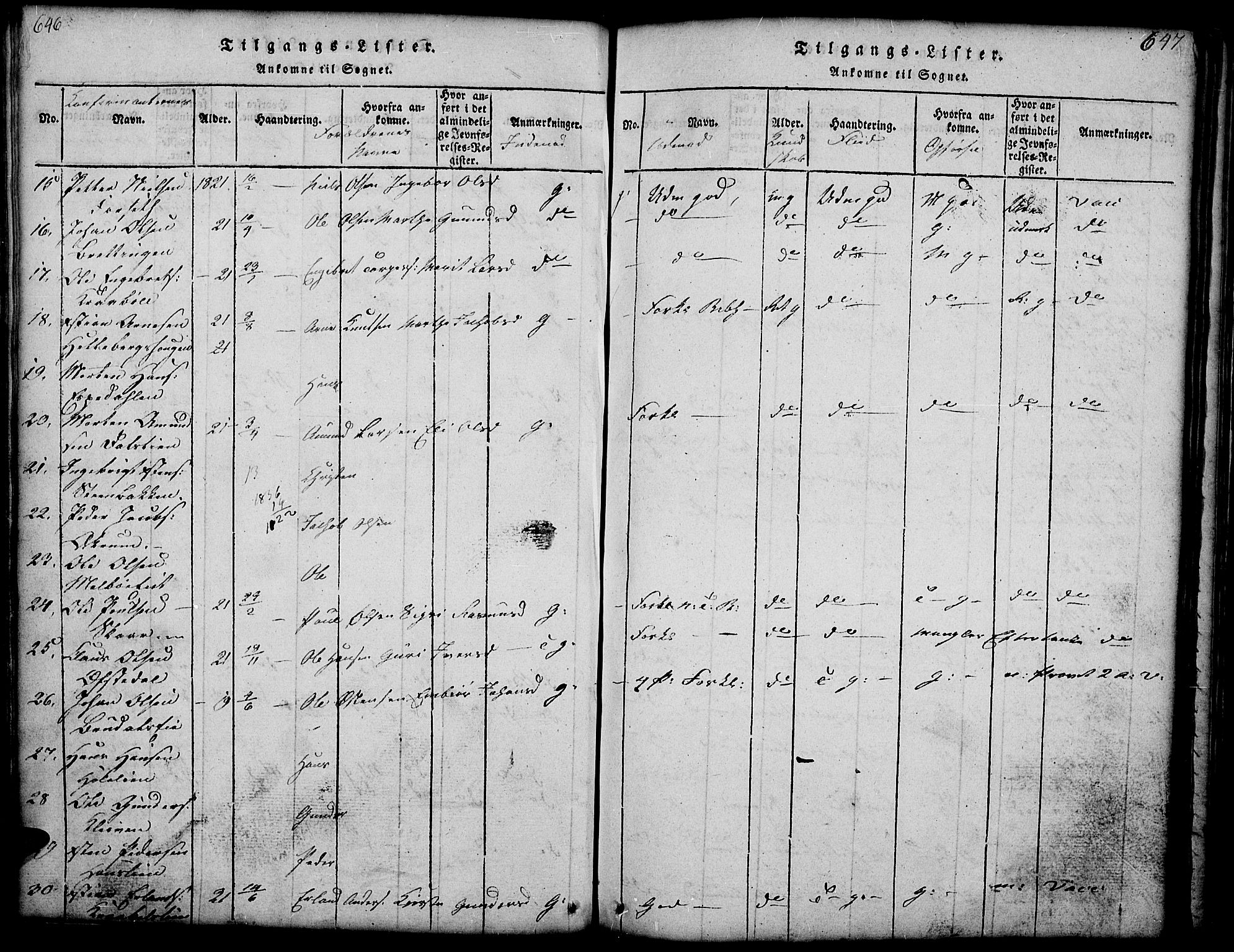 Gausdal prestekontor, AV/SAH-PREST-090/H/Ha/Hab/L0001: Parish register (copy) no. 1, 1817-1848, p. 646-647