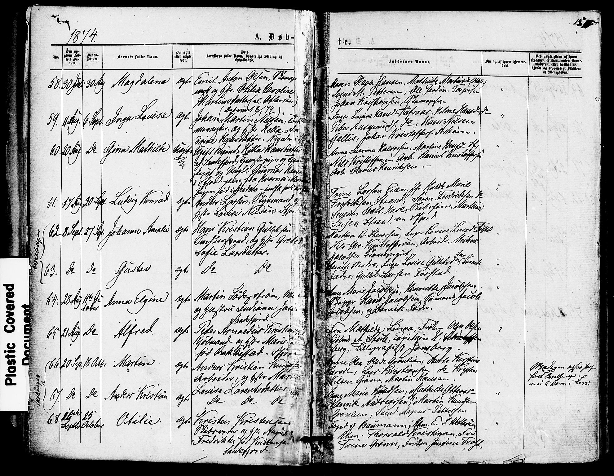 Sandefjord kirkebøker, AV/SAKO-A-315/F/Fa/L0001: Parish register (official) no. 1, 1873-1879, p. 15