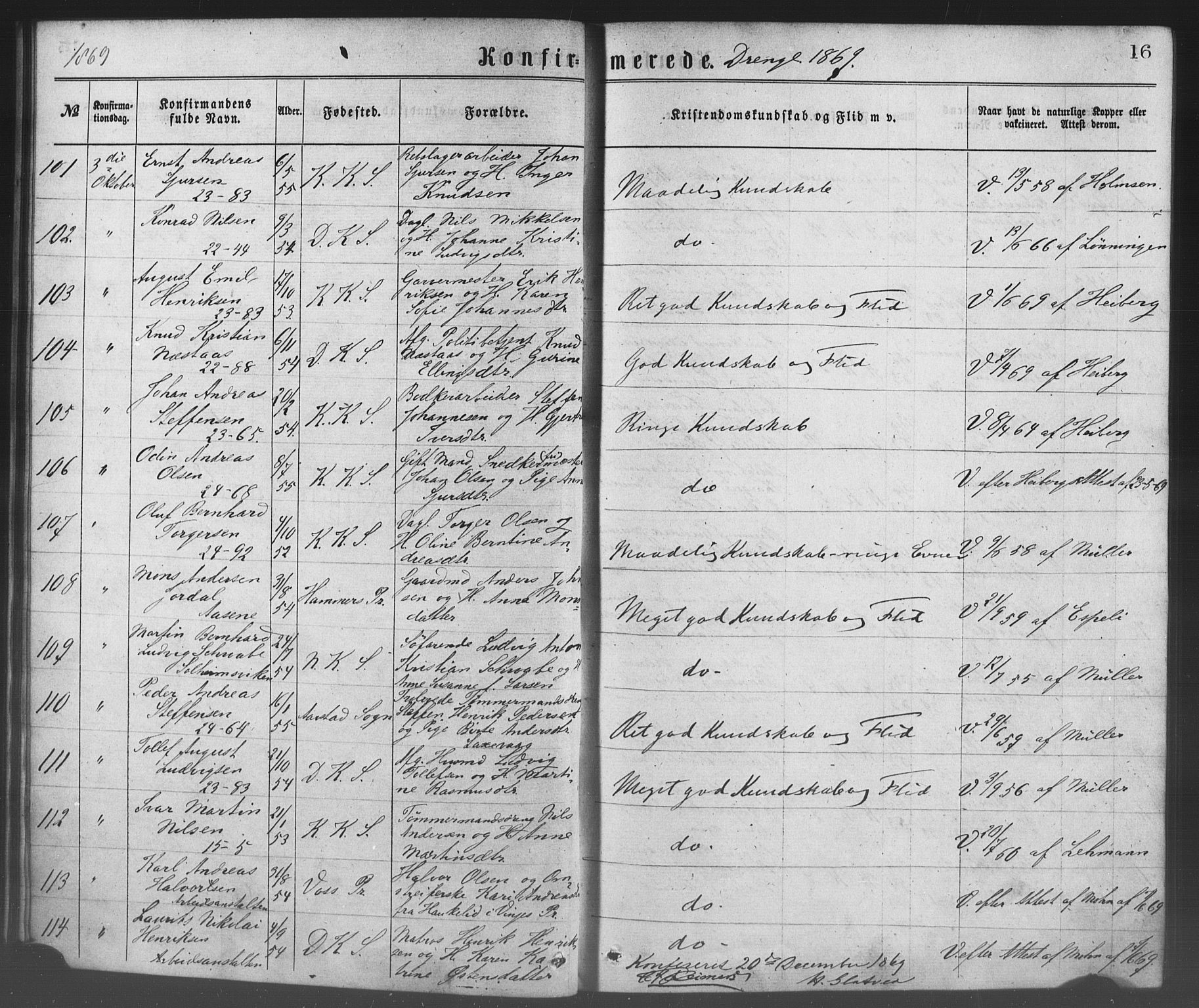 Korskirken sokneprestembete, SAB/A-76101/H/Haa/L0028: Parish register (official) no. C 4, 1868-1879, p. 16