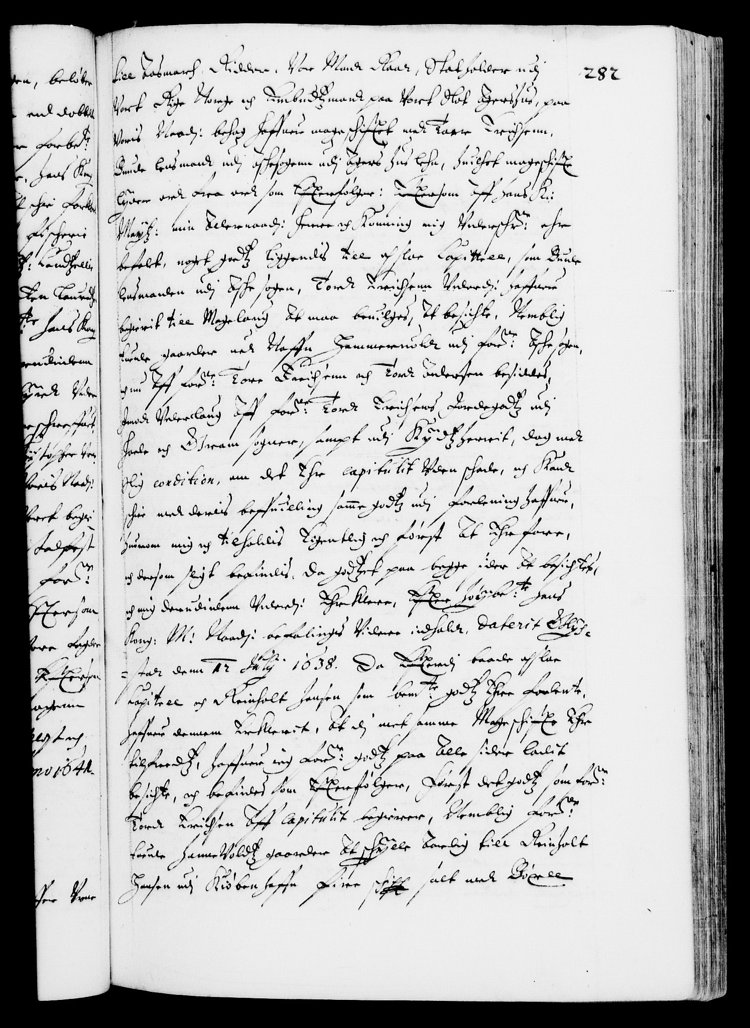 Danske Kanselli 1572-1799, AV/RA-EA-3023/F/Fc/Fca/Fcaa/L0006: Norske registre (mikrofilm), 1637-1642, p. 282a