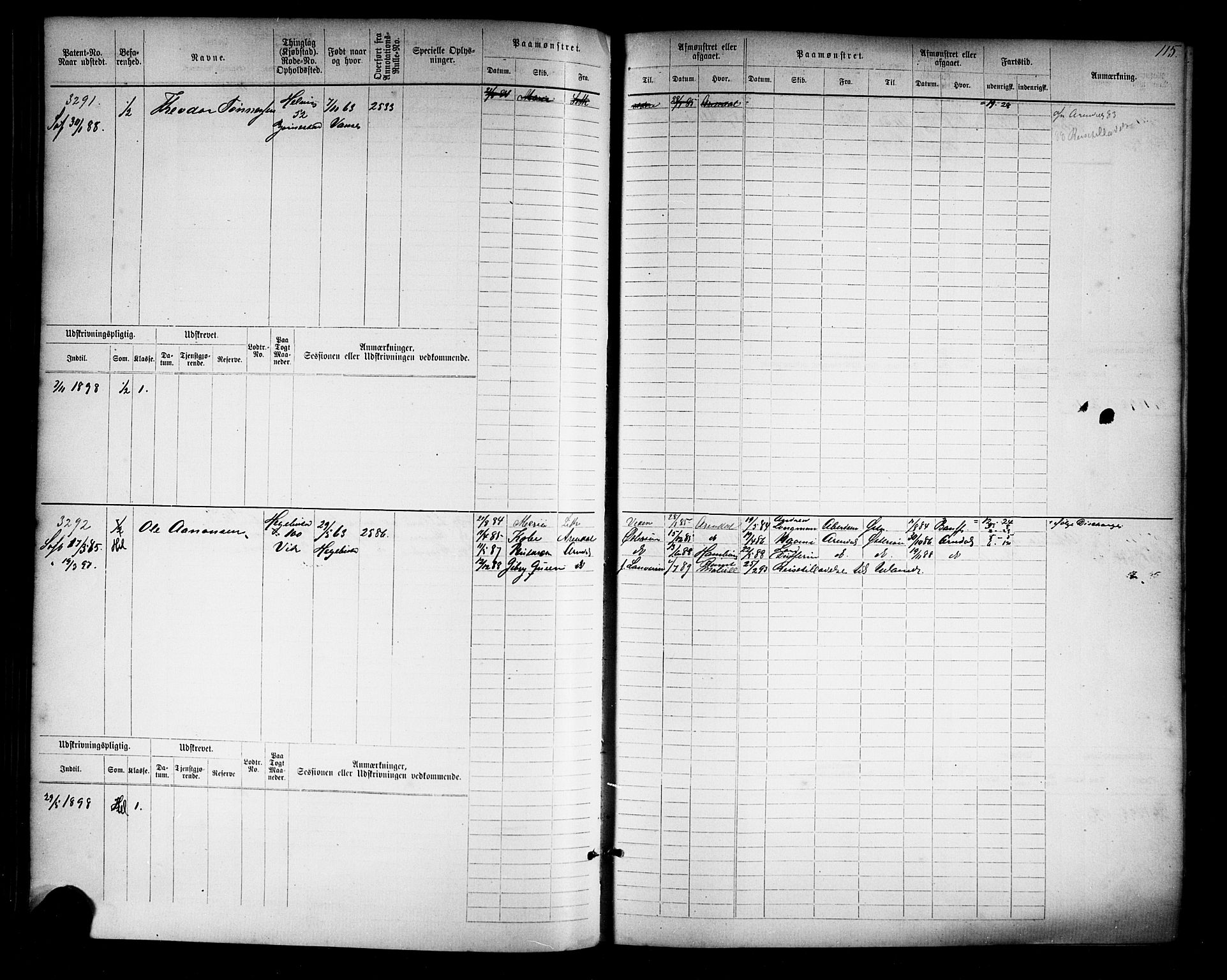 Farsund mønstringskrets, SAK/2031-0017/F/Fb/L0019: Hovedrulle nr 3067-3832, Z-11, 1882-1922, p. 118