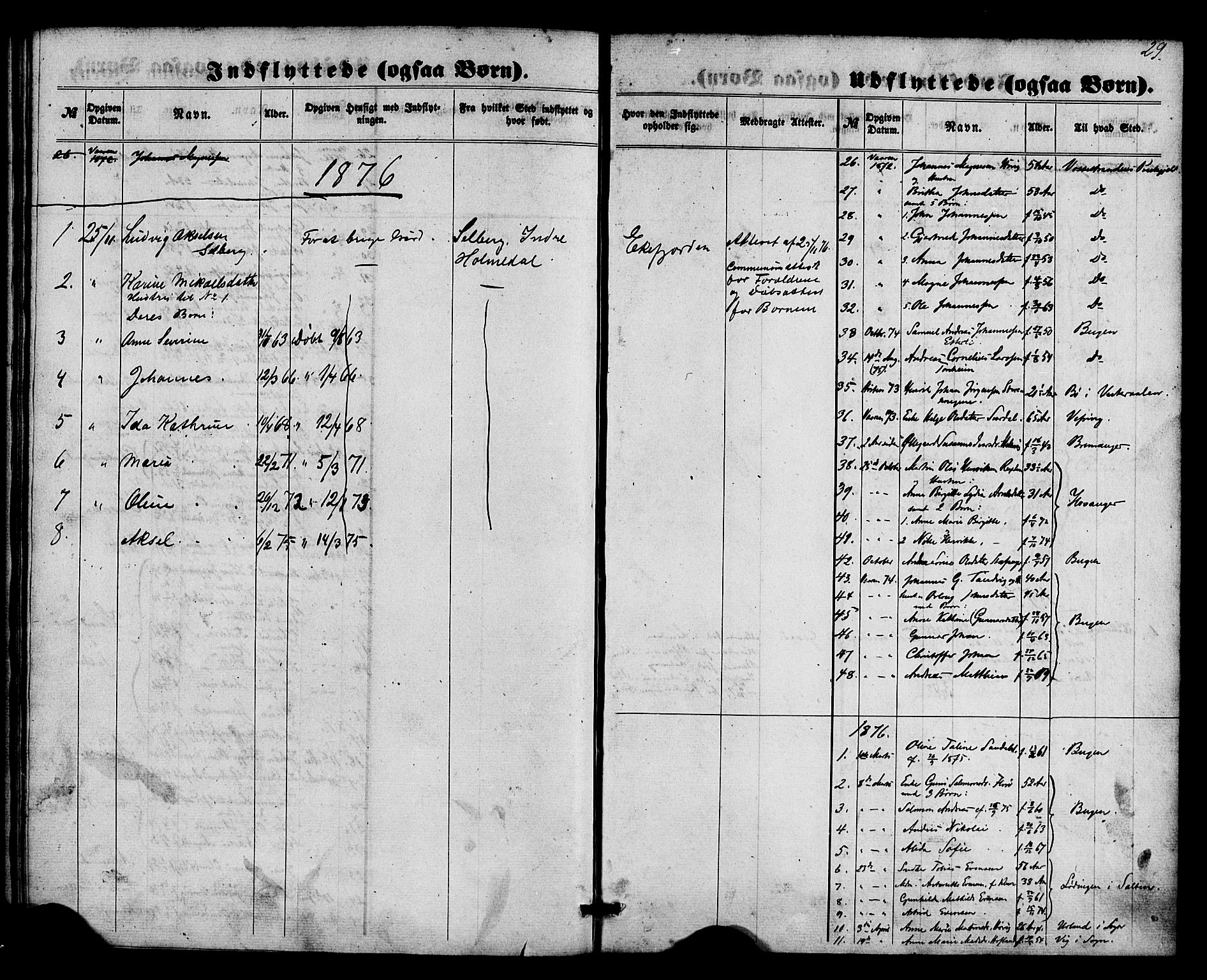 Kinn sokneprestembete, AV/SAB-A-80801/H/Haa/Haaa/L0015: Parish register (official) no. A 15, 1860-1883, p. 29