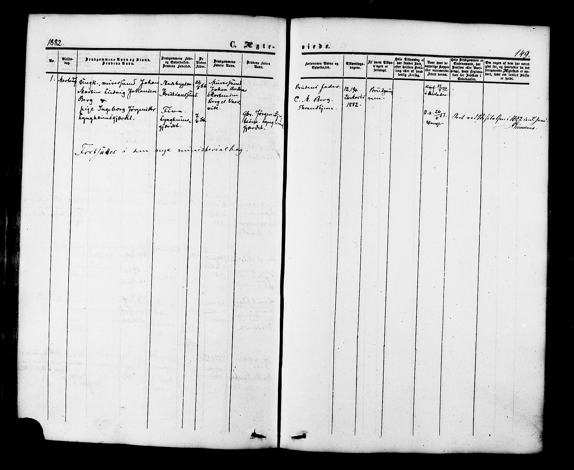 Ministerialprotokoller, klokkerbøker og fødselsregistre - Møre og Romsdal, SAT/A-1454/546/L0594: Parish register (official) no. 546A02, 1854-1882, p. 149