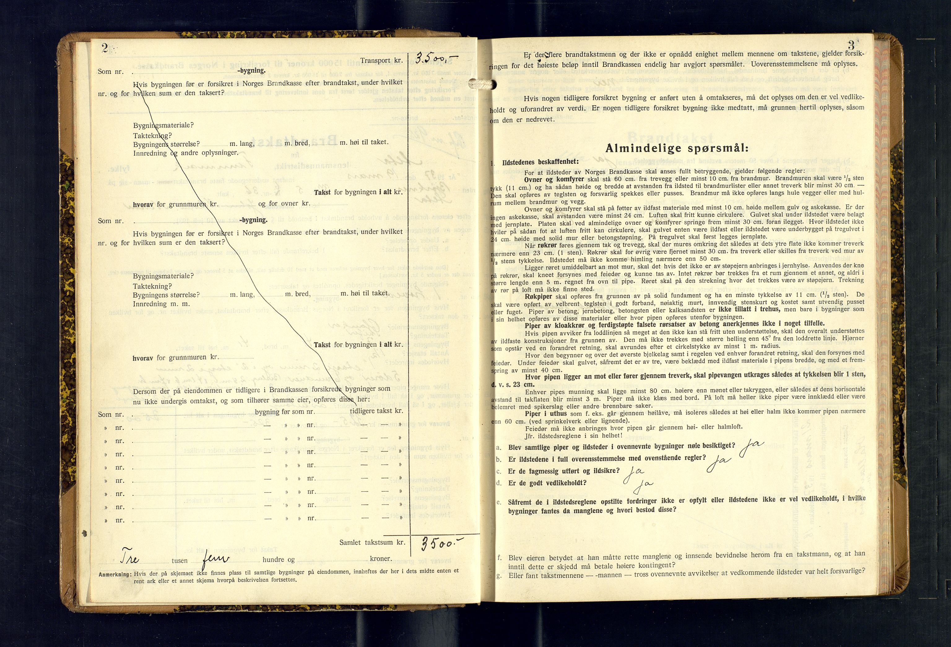 Alta lensmannskontor, AV/SATØ-S-1165/O/Ob/L0178: Branntakstprotokoll, 1937-1940, p. 2-3