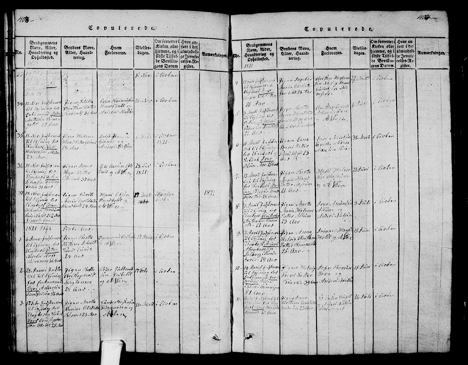 Hedrum kirkebøker, AV/SAKO-A-344/G/Ga/L0003: Parish register (copy) no. I 3, 1817-1835, p. 403-404