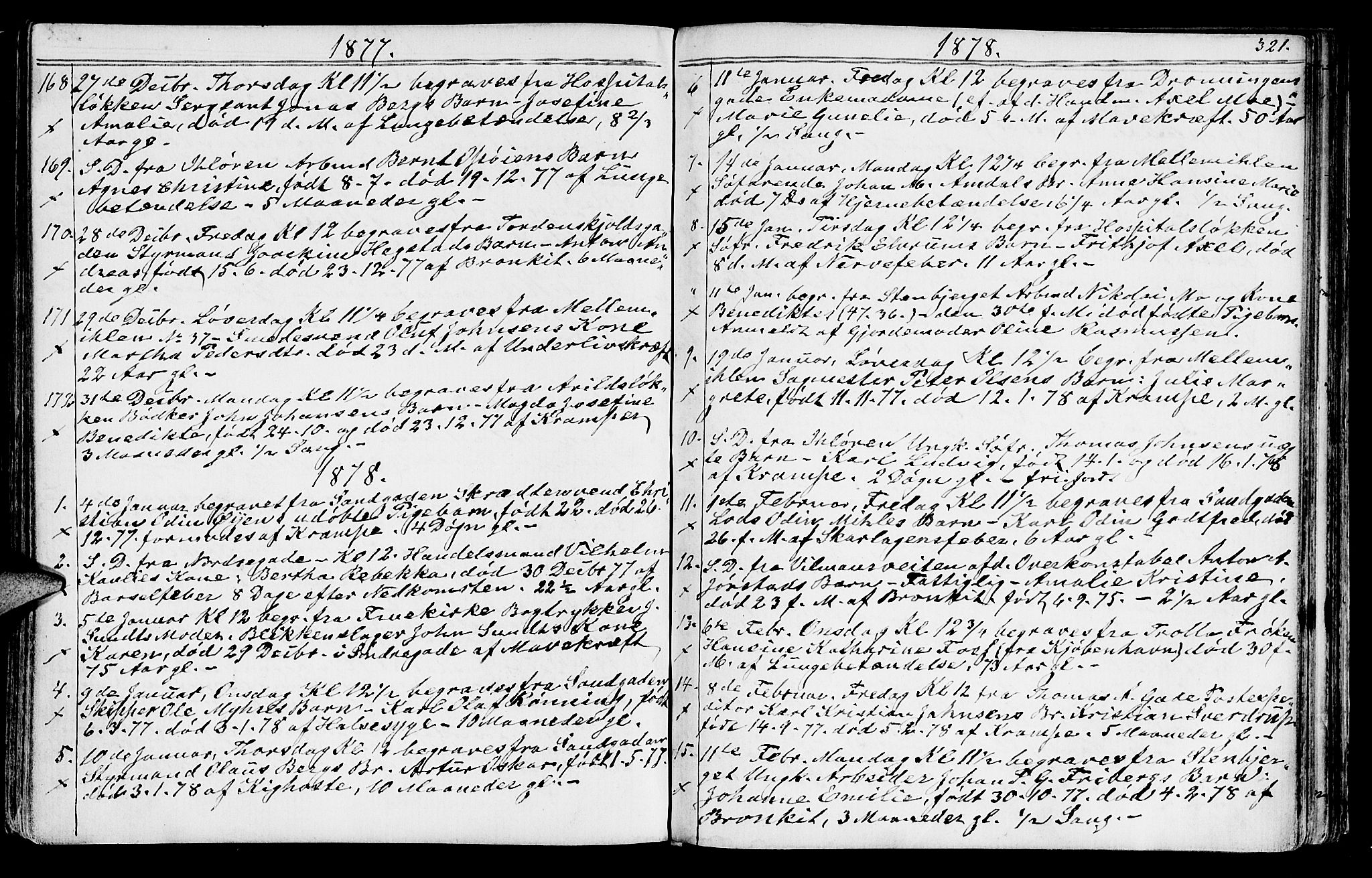 Ministerialprotokoller, klokkerbøker og fødselsregistre - Sør-Trøndelag, SAT/A-1456/602/L0142: Parish register (copy) no. 602C10, 1872-1894, p. 321