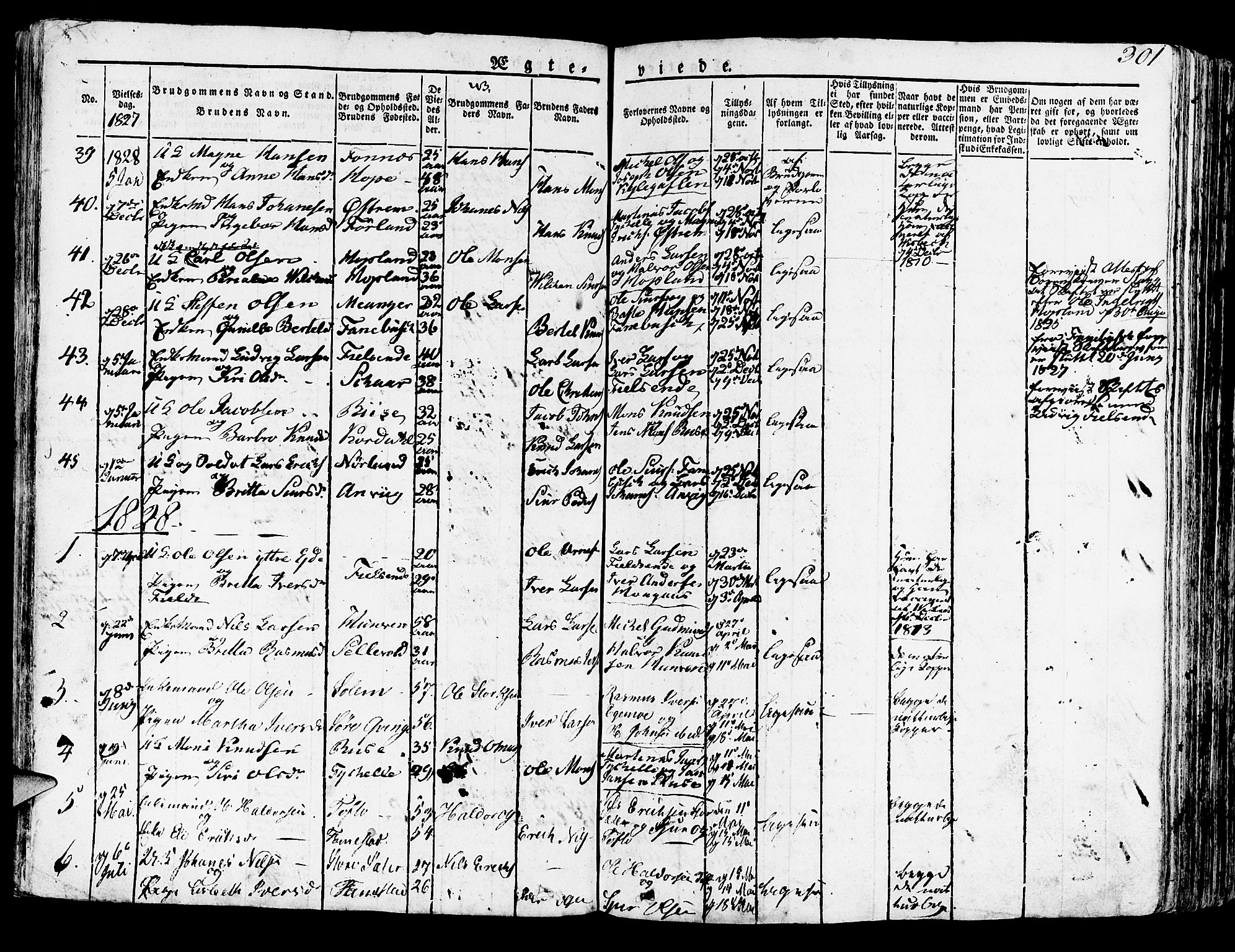 Lindås Sokneprestembete, SAB/A-76701/H/Haa: Parish register (official) no. A 8, 1823-1836, p. 301