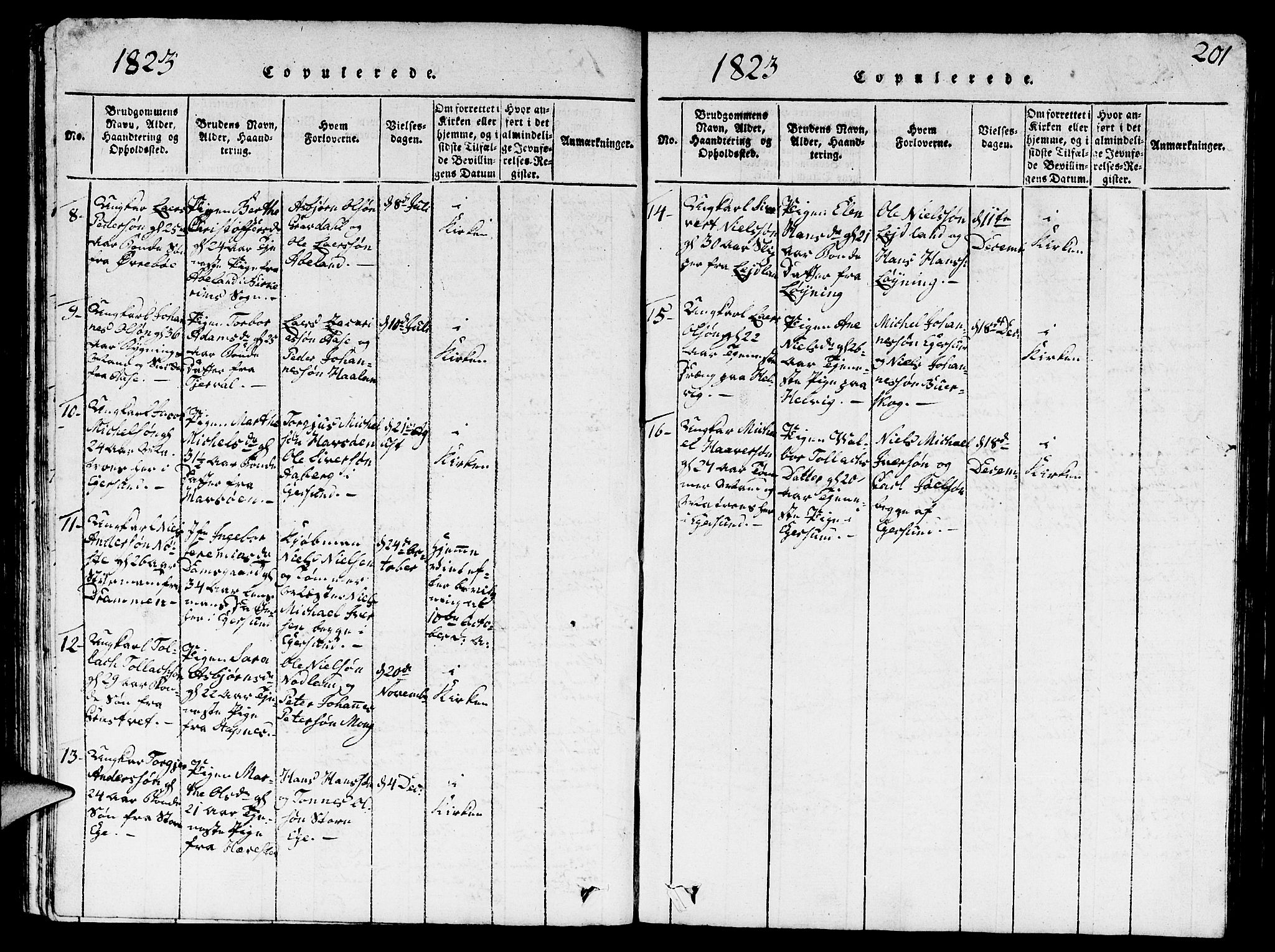 Eigersund sokneprestkontor, SAST/A-101807/S09/L0001: Parish register (copy) no. B 1, 1815-1827, p. 201