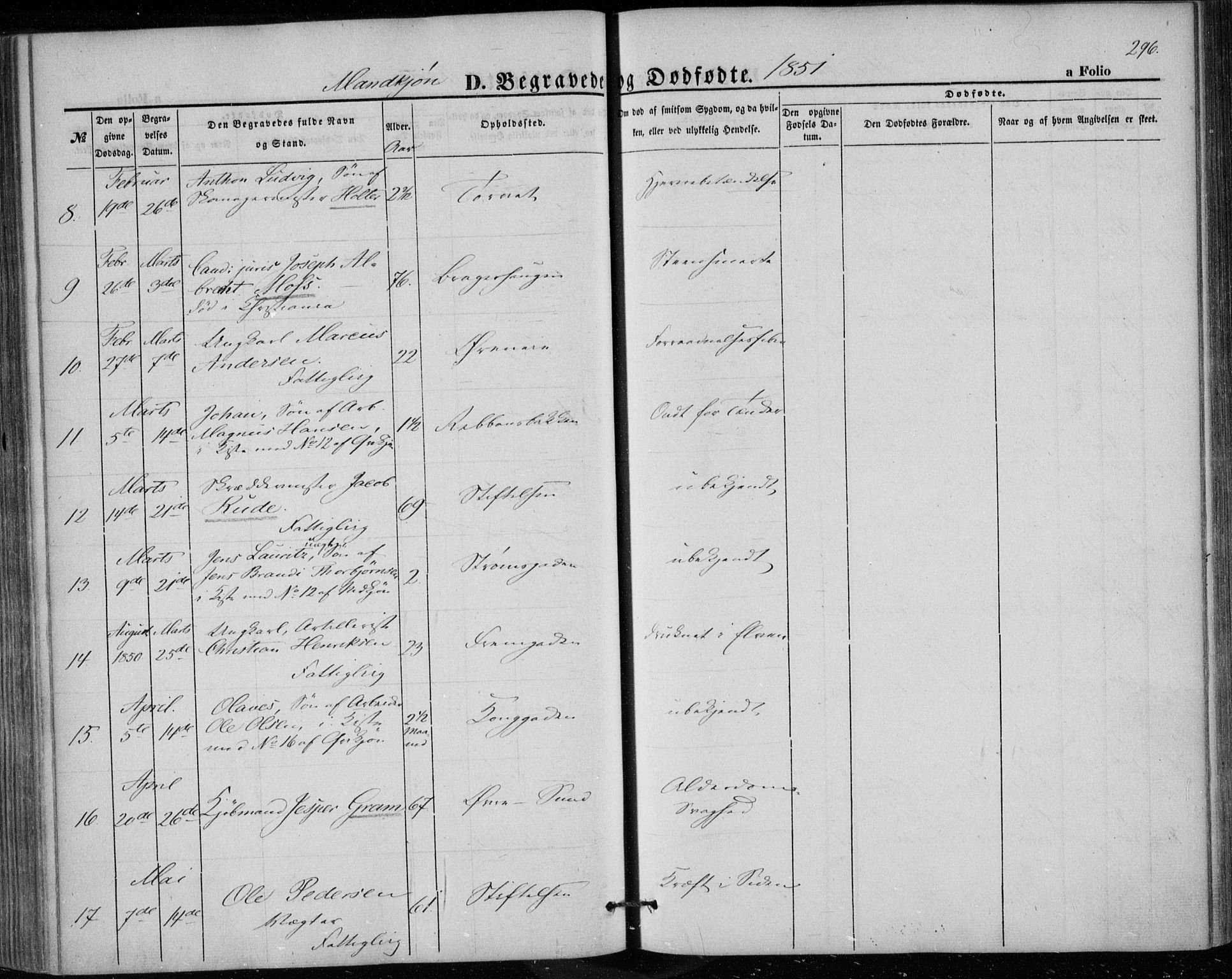 Bragernes kirkebøker, AV/SAKO-A-6/F/Fb/L0002: Parish register (official) no. II 2, 1848-1859, p. 296