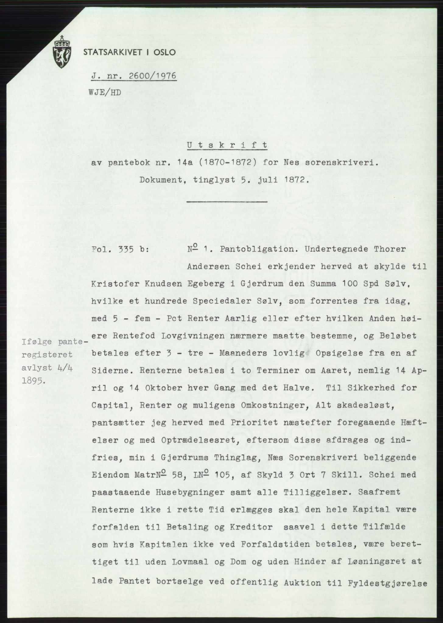 Statsarkivet i Oslo, AV/SAO-A-10621/Z/Zd/L0035: Avskrifter, j.nr 38-2684/1976, 1976, p. 323