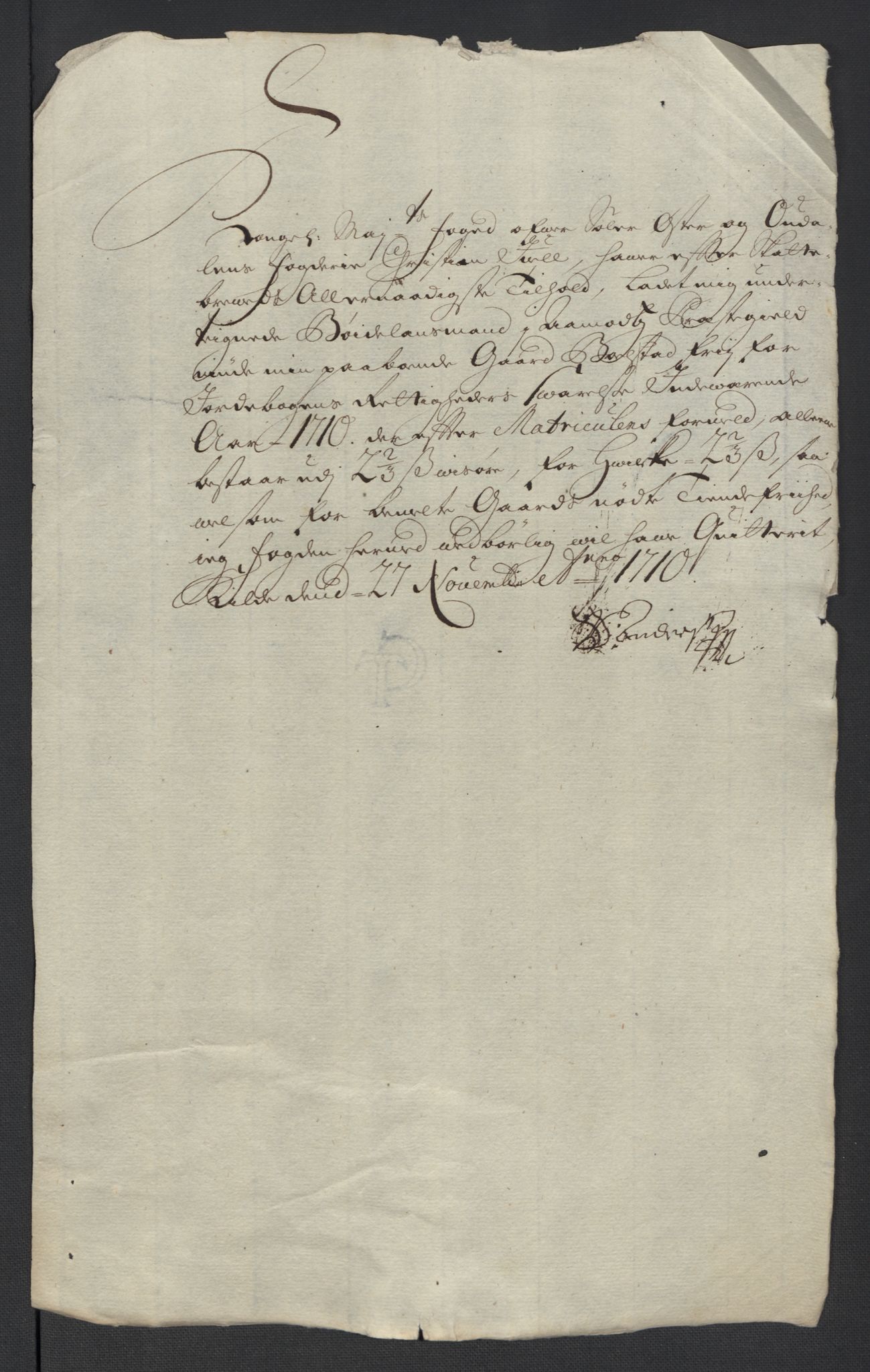 Rentekammeret inntil 1814, Reviderte regnskaper, Fogderegnskap, AV/RA-EA-4092/R13/L0847: Fogderegnskap Solør, Odal og Østerdal, 1710, p. 225