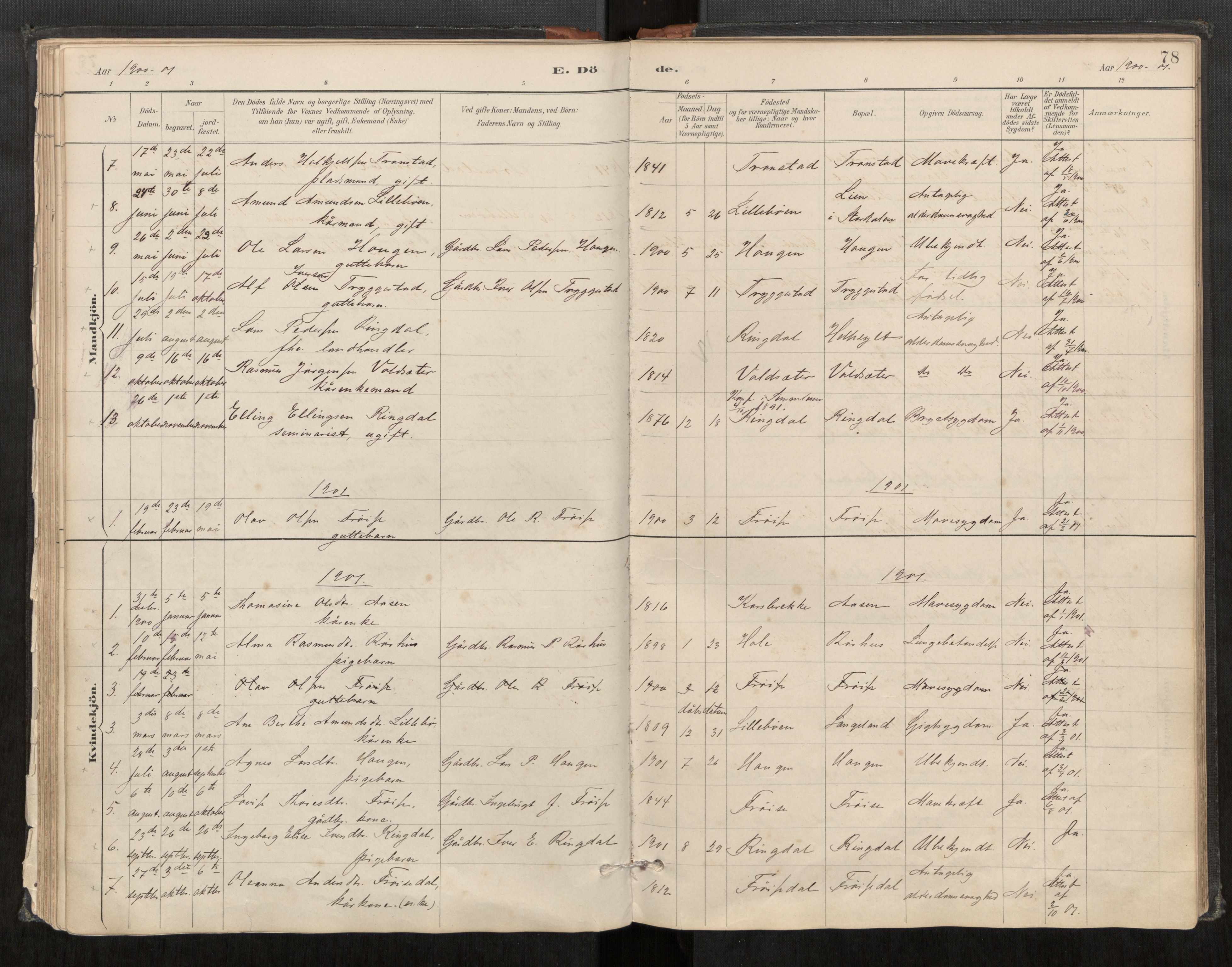 Sunnylven sokneprestkontor, SAT/A-1007: Parish register (official) no. 517A09, 1887-1910, p. 78