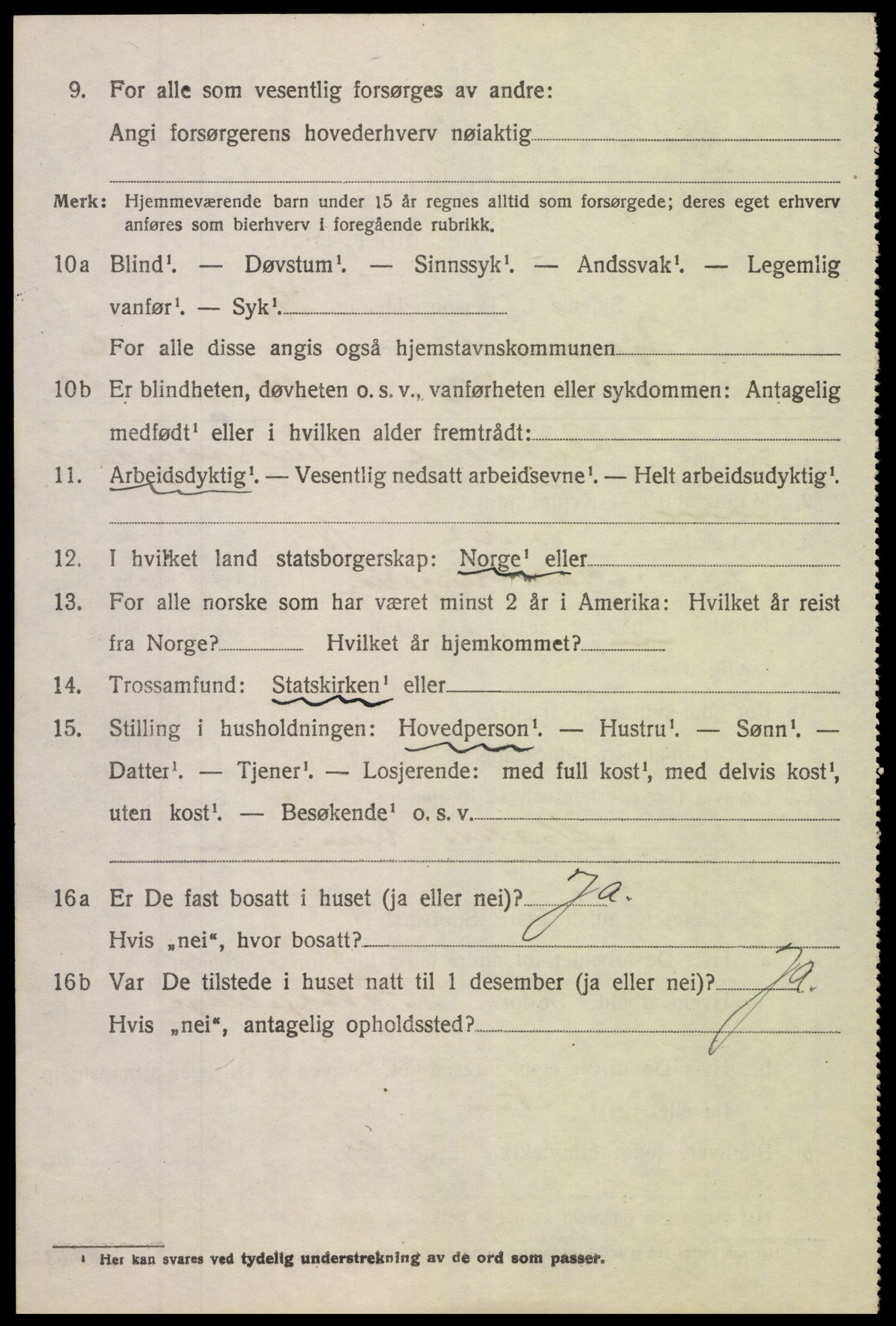 SAK, 1920 census for Gjerstad, 1920, p. 4616