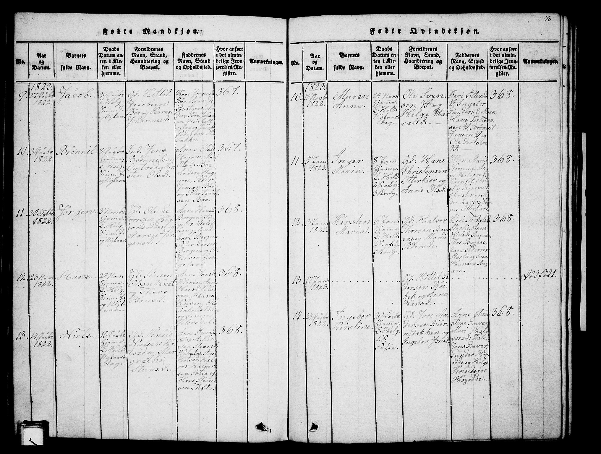 Holla kirkebøker, AV/SAKO-A-272/G/Ga/L0001: Parish register (copy) no. I 1, 1814-1830, p. 70