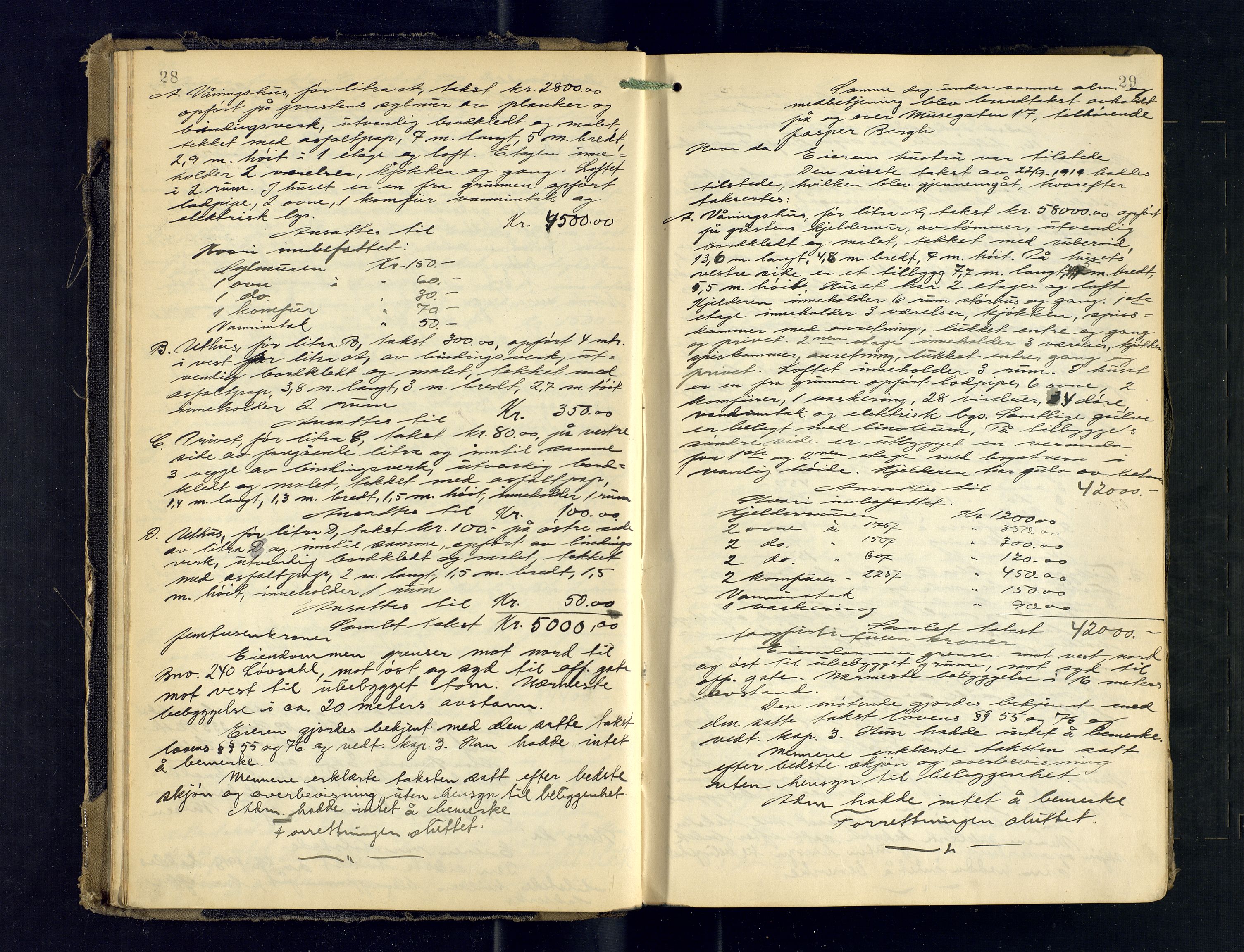Tromsø byfogd/byrett, AV/SATØ-SATØ-0063/1/Oc/Ocb/Ocba/L0008: Branntakstprotokoll, 1924-1930, p. 28-29