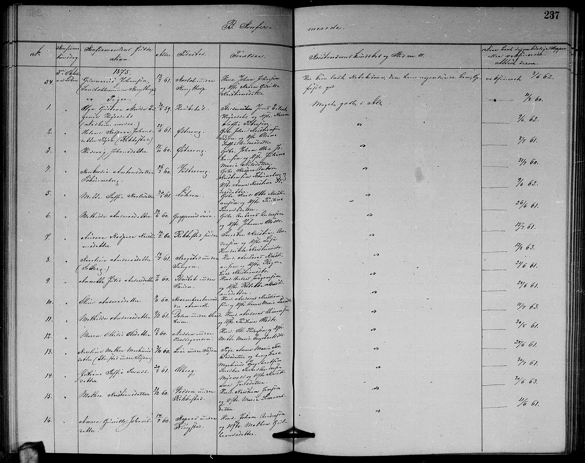 Høland prestekontor Kirkebøker, AV/SAO-A-10346a/G/Ga/L0006: Parish register (copy) no. I 6, 1869-1879, p. 237