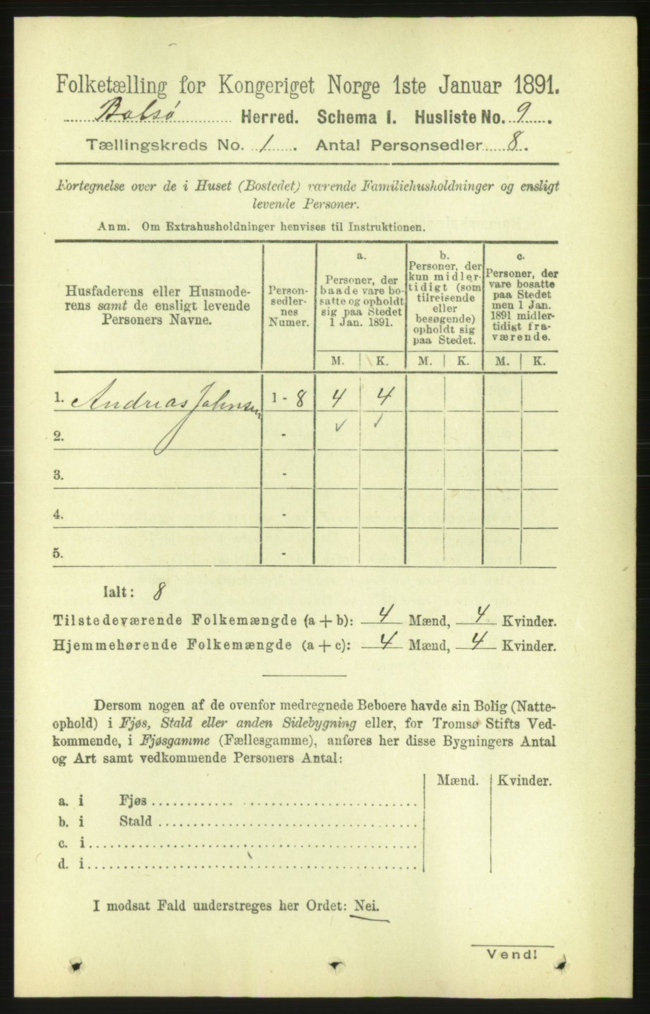 RA, 1891 census for 1544 Bolsøy, 1891, p. 40