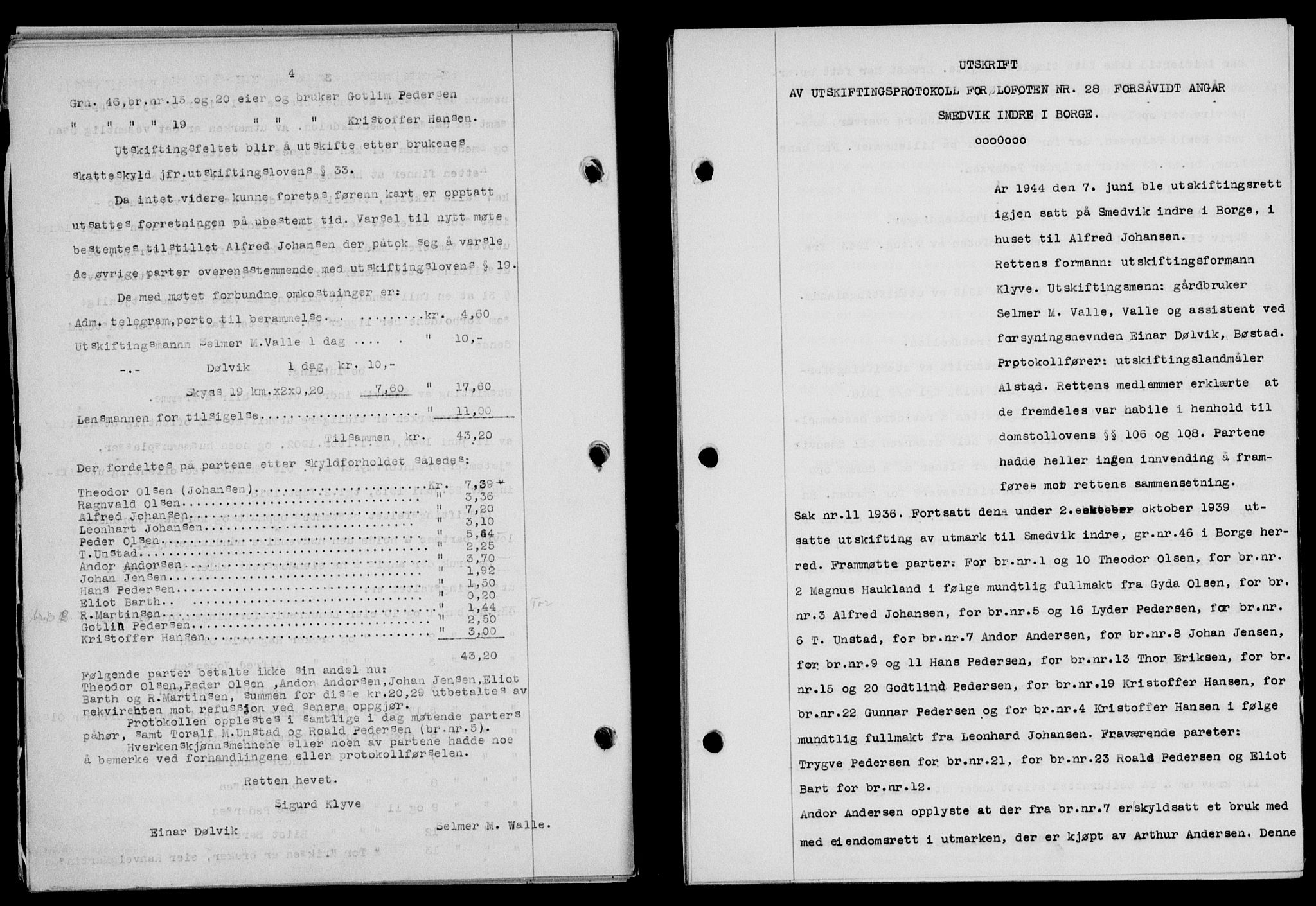 Lofoten sorenskriveri, AV/SAT-A-0017/1/2/2C/L0013a: Mortgage book no. 13a, 1944-1946, Diary no: : 1077/1945