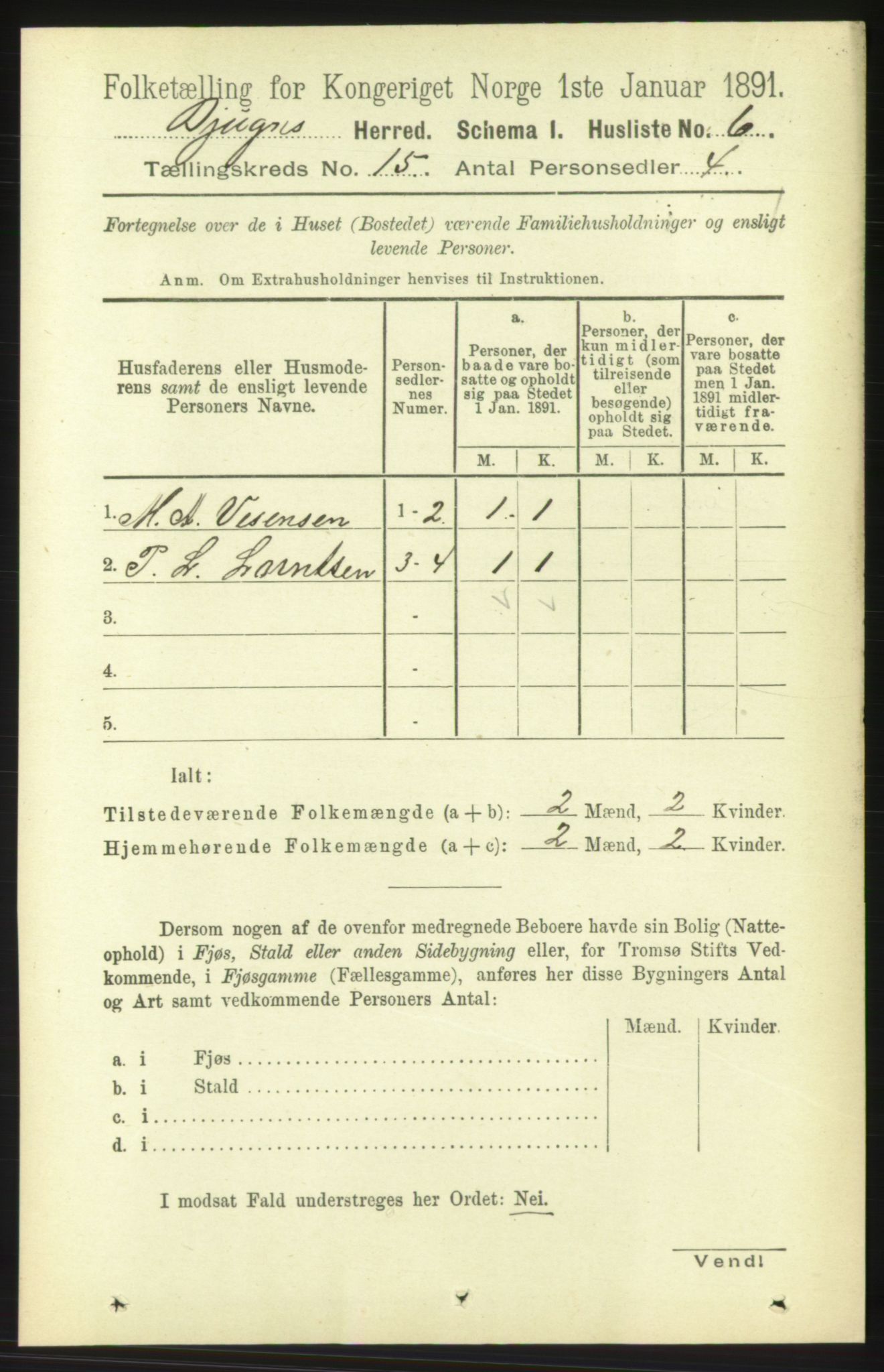 RA, 1891 census for 1627 Bjugn, 1891, p. 4219