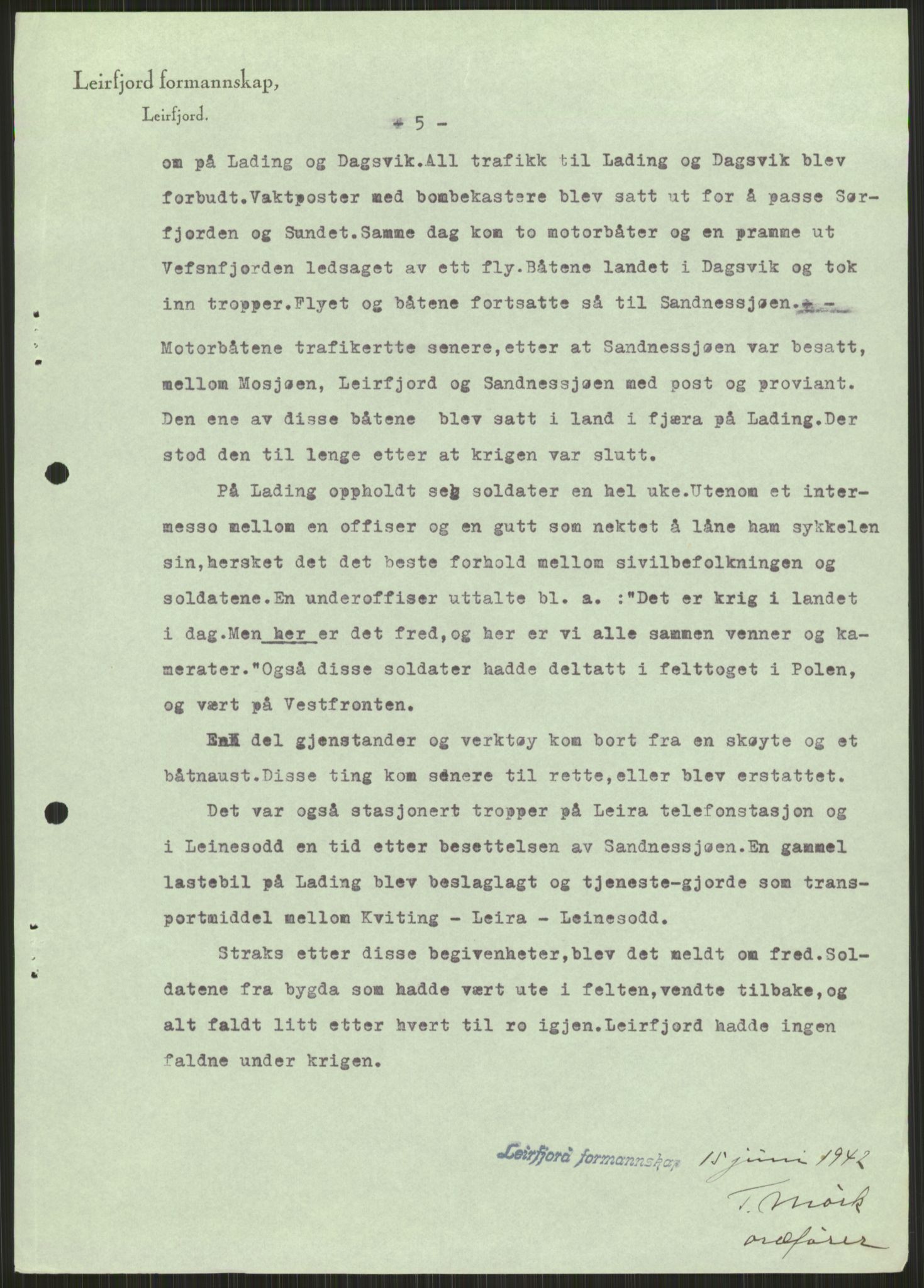 Forsvaret, Forsvarets krigshistoriske avdeling, RA/RAFA-2017/Y/Ya/L0017: II-C-11-31 - Fylkesmenn.  Rapporter om krigsbegivenhetene 1940., 1940, p. 174