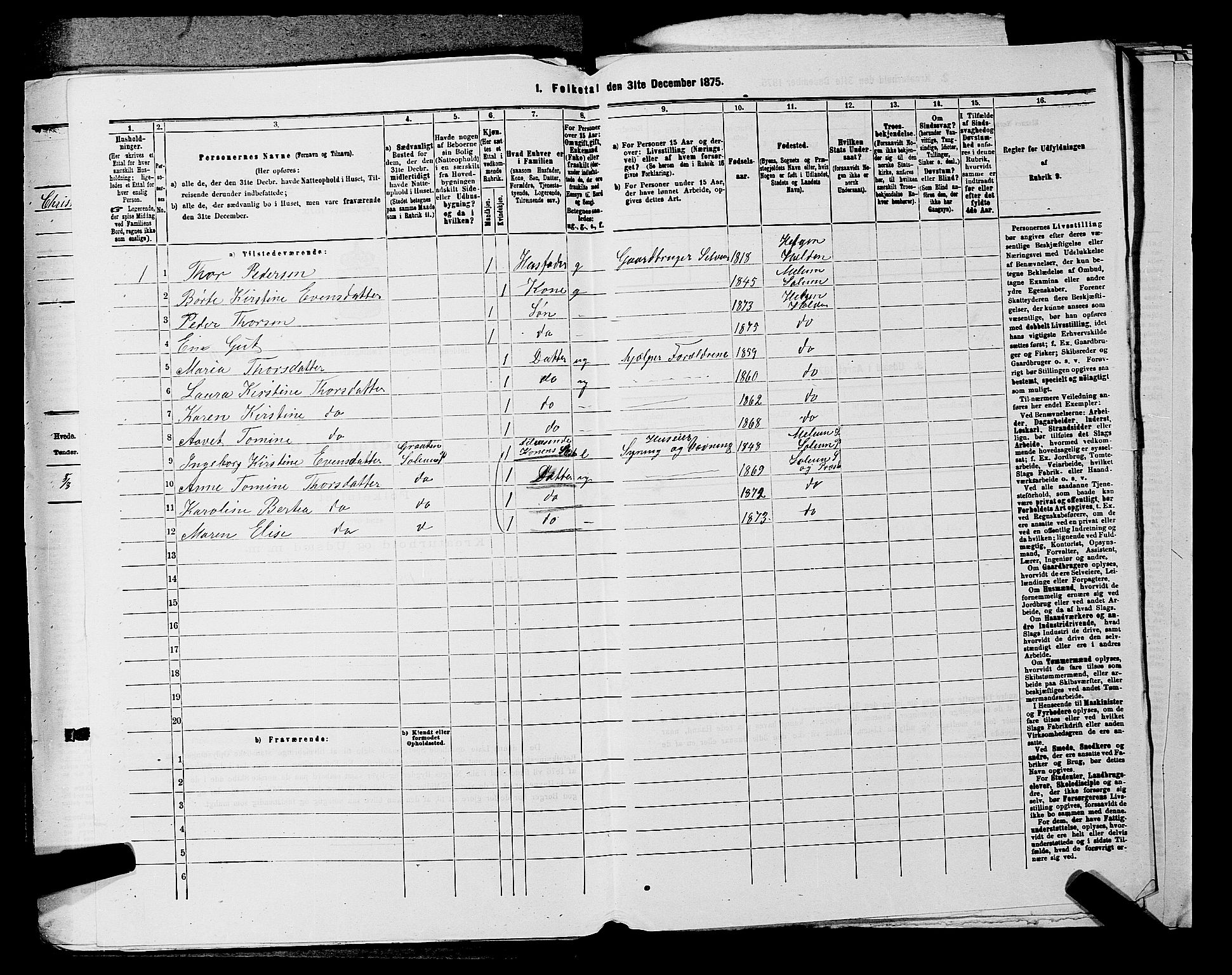 SAKO, 1875 census for 0819P Holla, 1875, p. 846