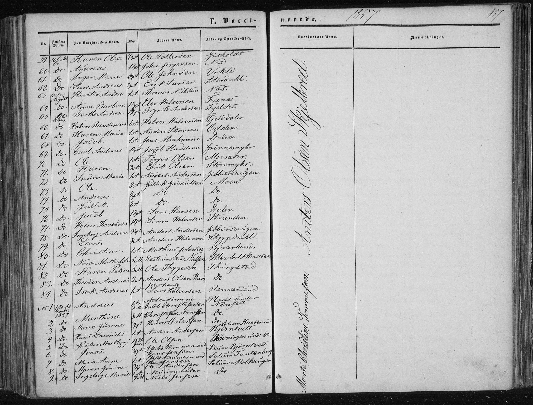 Solum kirkebøker, AV/SAKO-A-306/F/Fa/L0007: Parish register (official) no. I 7, 1856-1864, p. 457