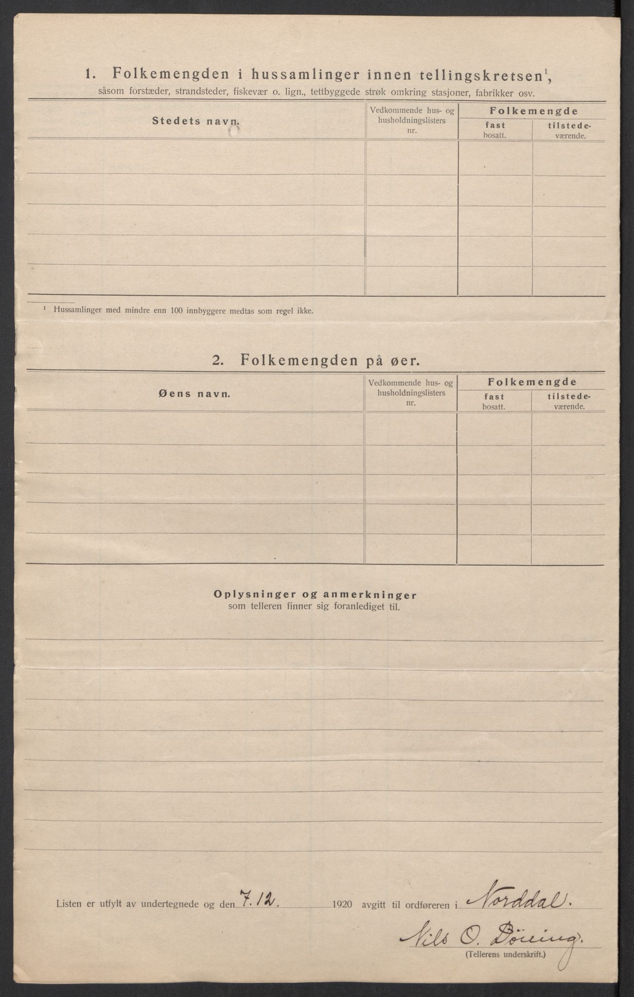 SAT, 1920 census for Norddal, 1920, p. 11