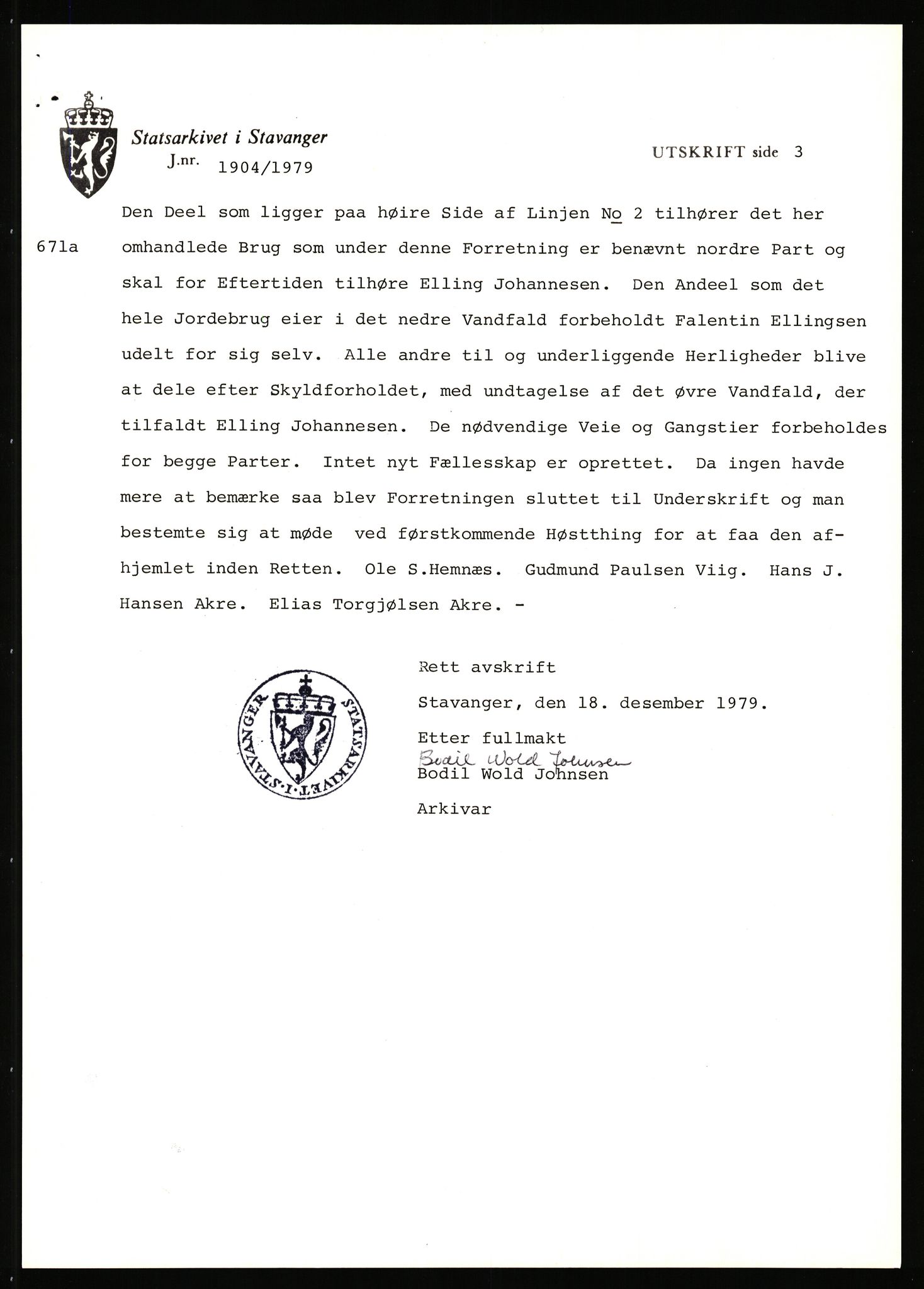 Statsarkivet i Stavanger, AV/SAST-A-101971/03/Y/Yj/L0073: Avskrifter sortert etter gårdsnavn: Sandstøl ytre - Selland, 1750-1930, p. 59