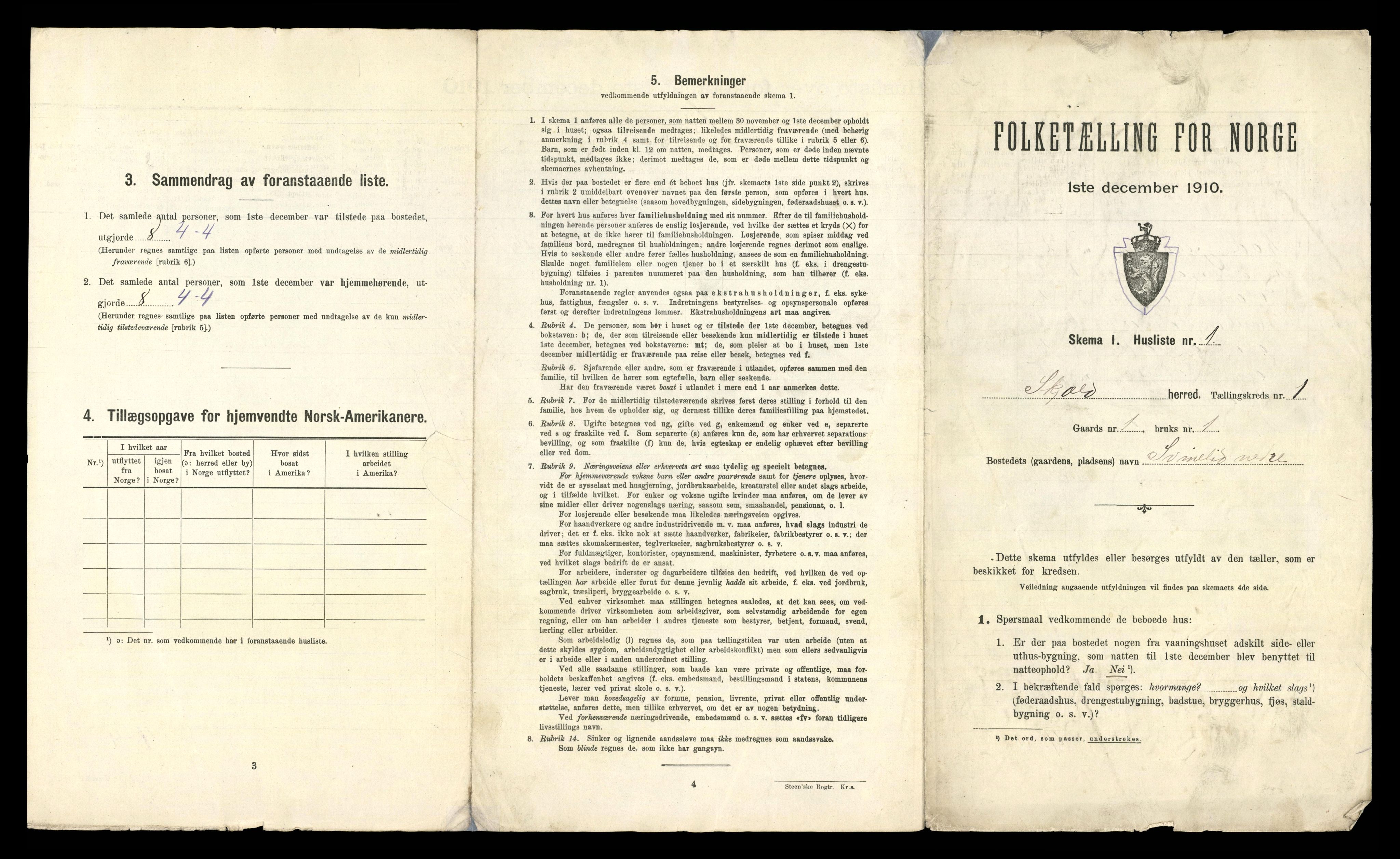 RA, 1910 census for Skjold, 1910, p. 30