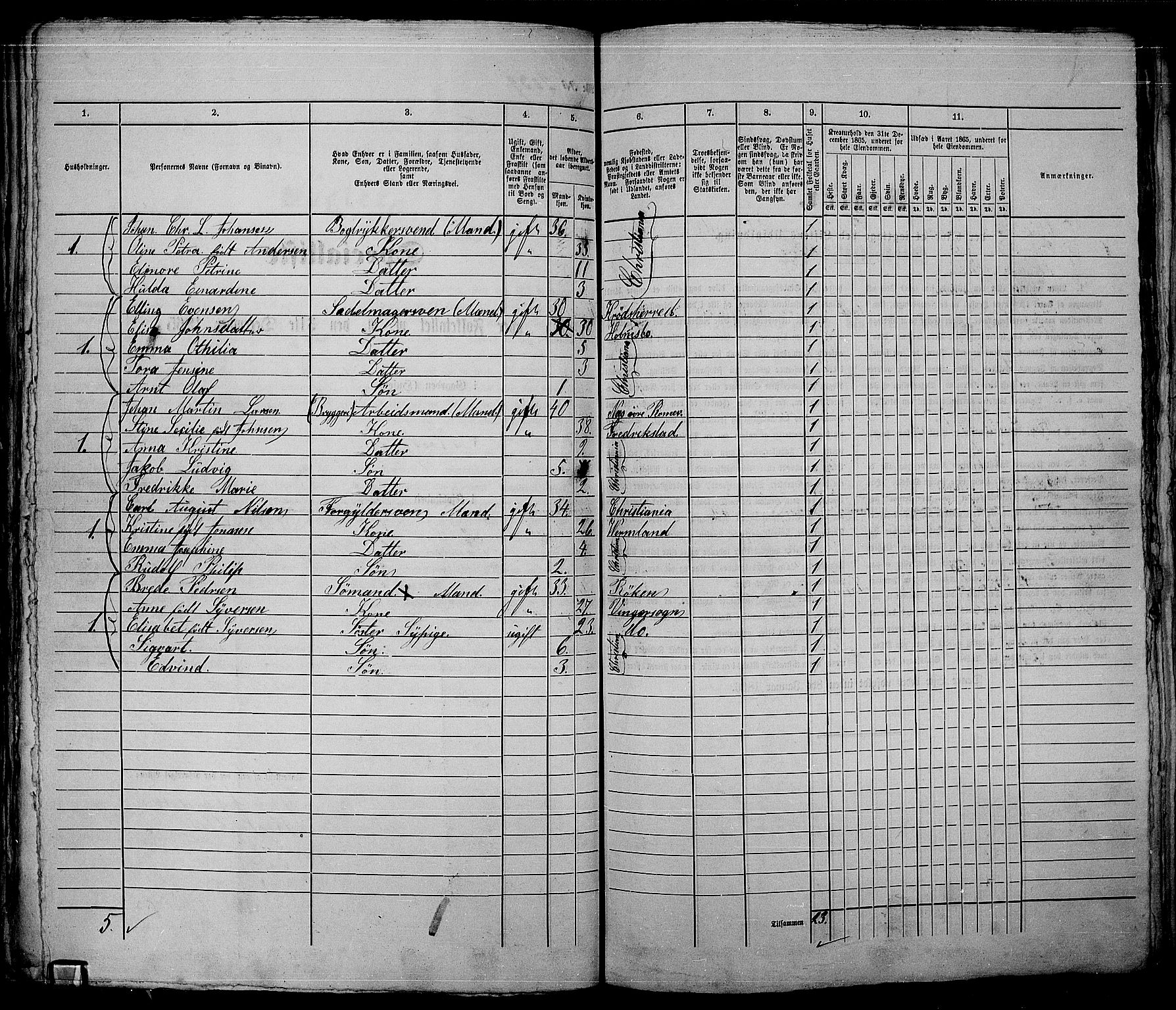 RA, 1865 census for Kristiania, 1865, p. 4553