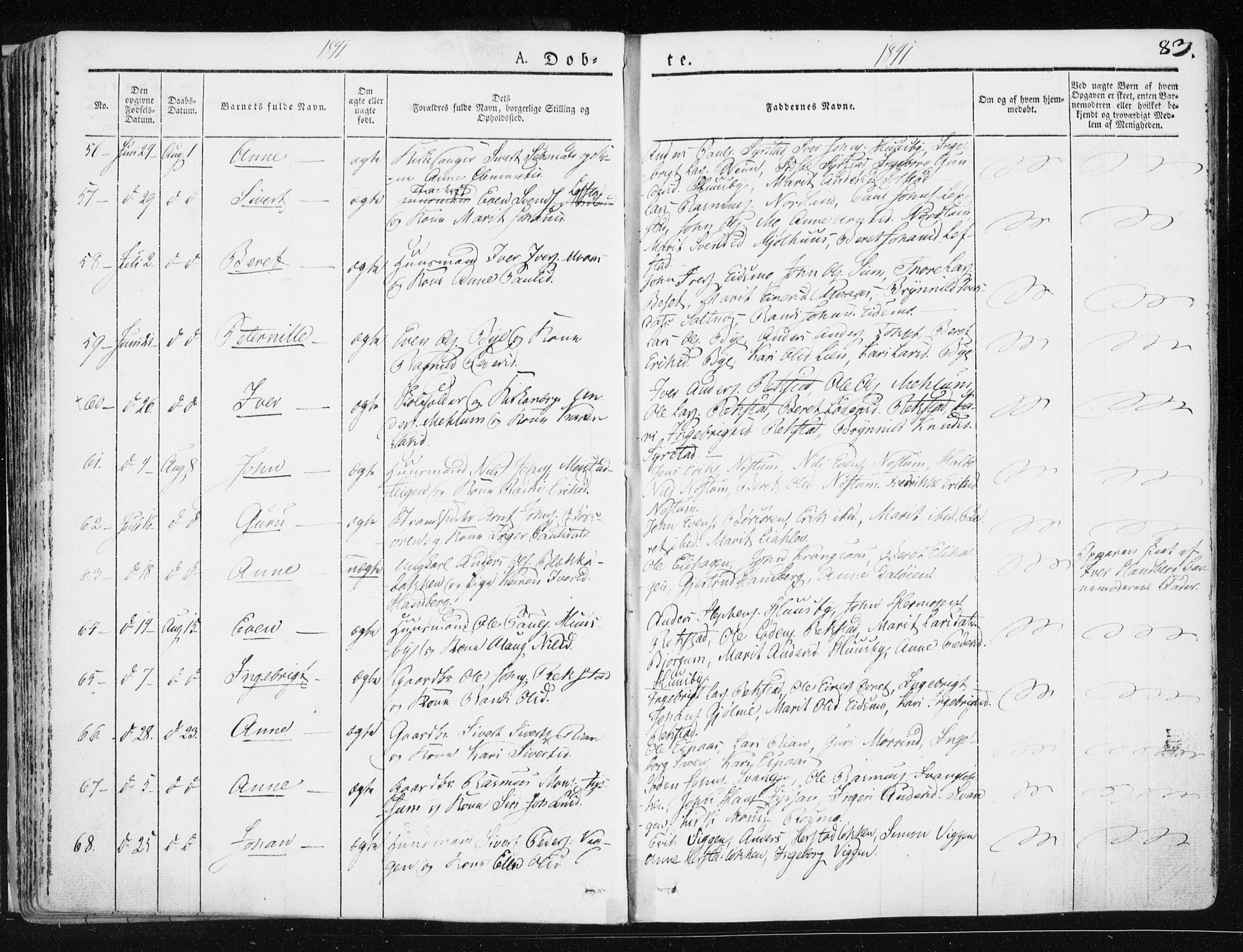 Ministerialprotokoller, klokkerbøker og fødselsregistre - Sør-Trøndelag, AV/SAT-A-1456/665/L0771: Parish register (official) no. 665A06, 1830-1856, p. 83