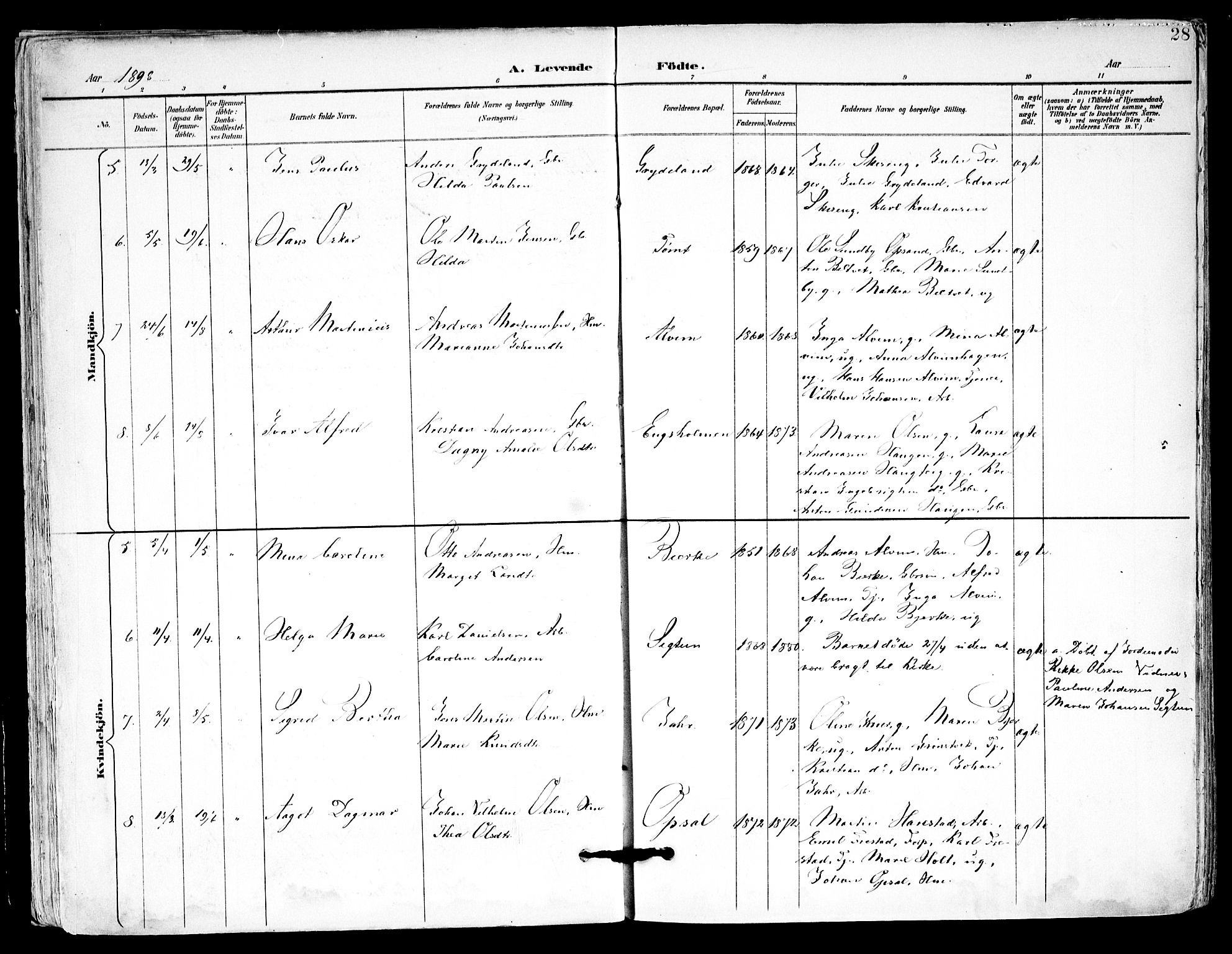 Kråkstad prestekontor Kirkebøker, AV/SAO-A-10125a/F/Fa/L0010: Parish register (official) no. I 10, 1893-1931, p. 28