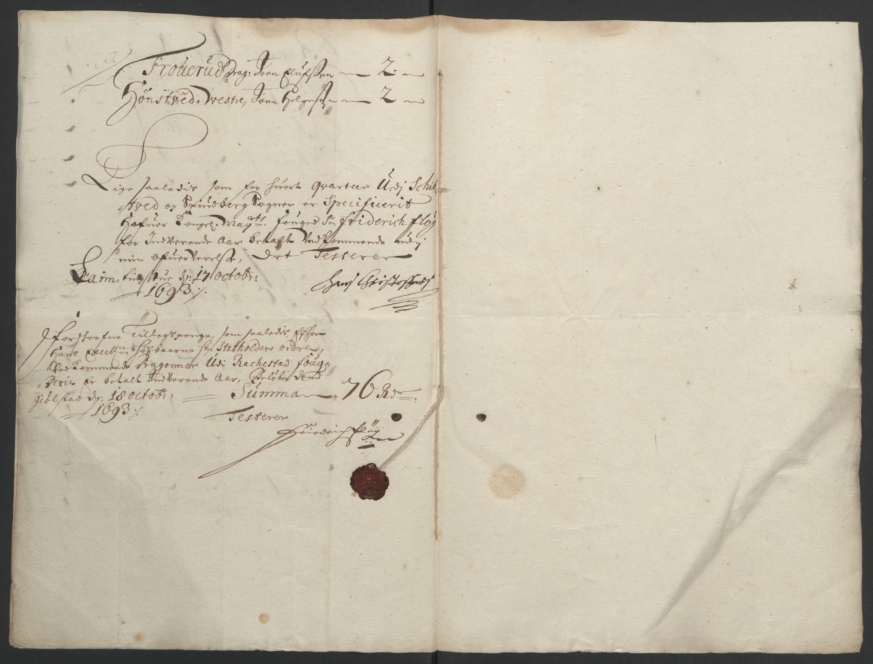 Rentekammeret inntil 1814, Reviderte regnskaper, Fogderegnskap, RA/EA-4092/R05/L0278: Fogderegnskap Rakkestad, 1691-1693, p. 524