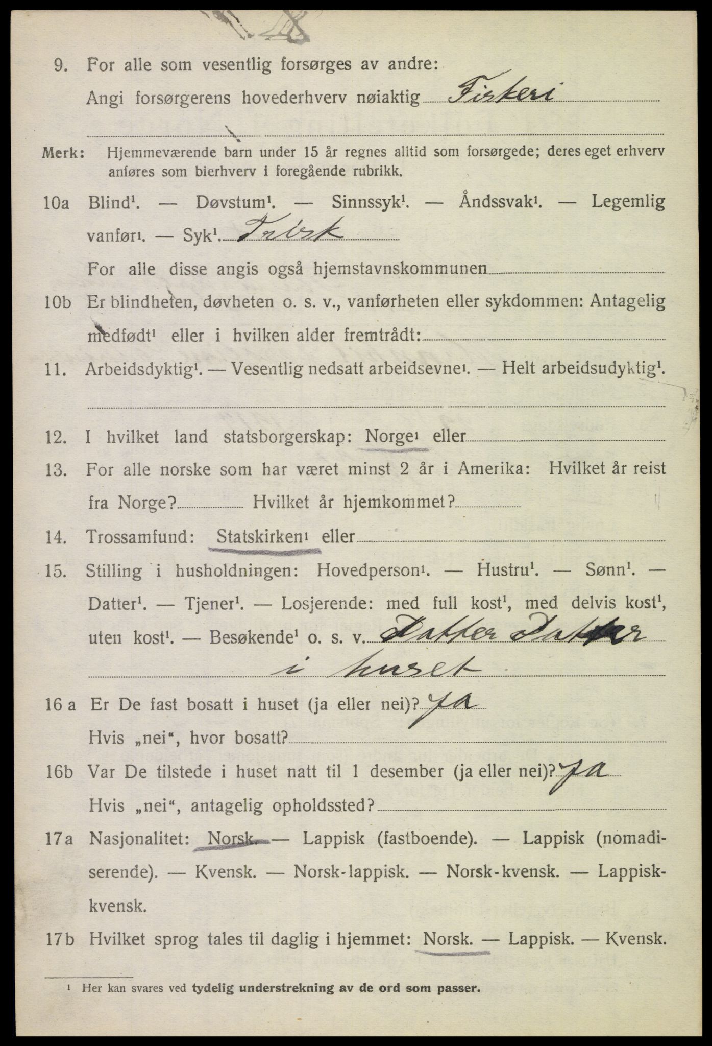 SAT, 1920 census for Hadsel, 1920, p. 7663