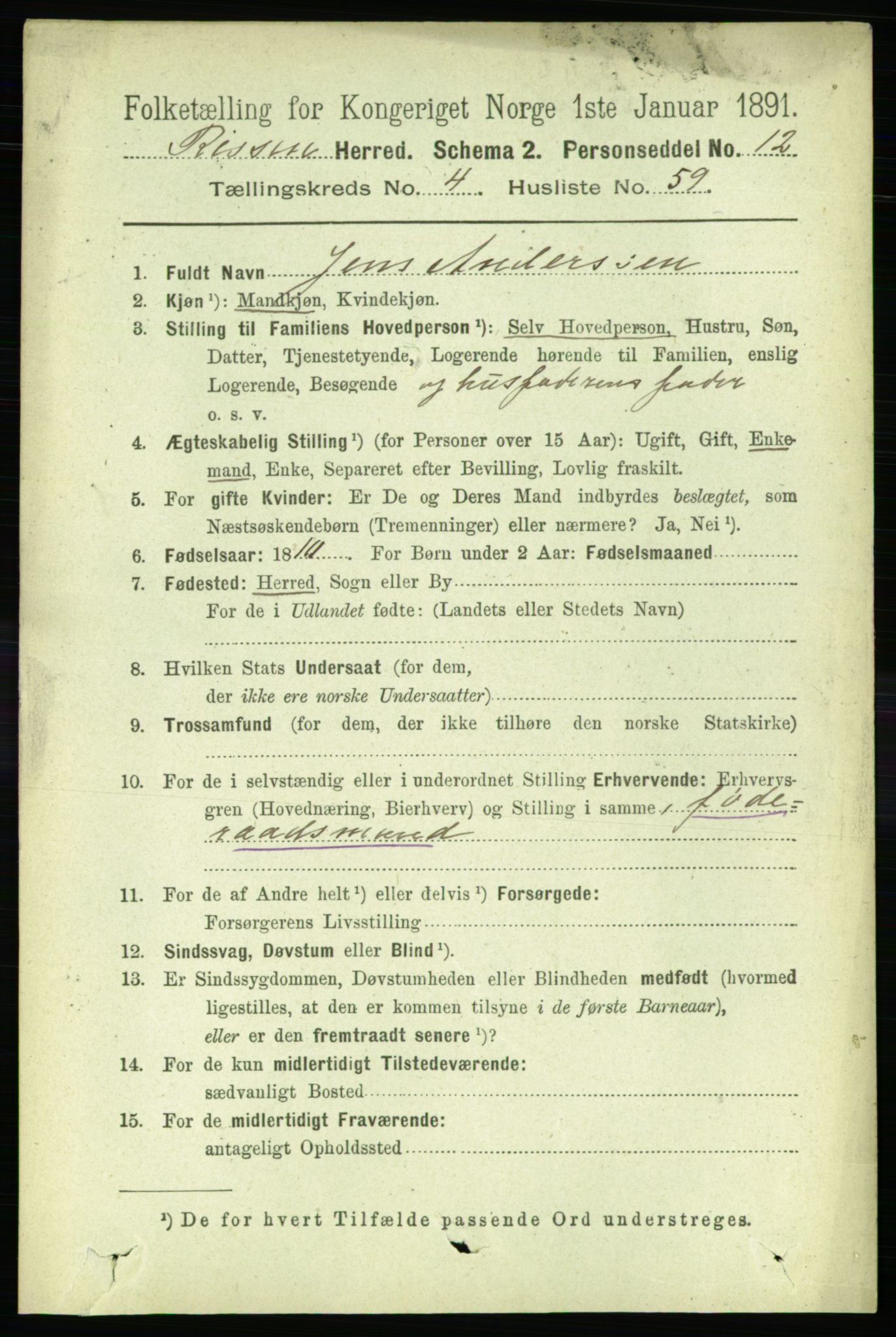 RA, 1891 census for 1624 Rissa, 1891, p. 2587