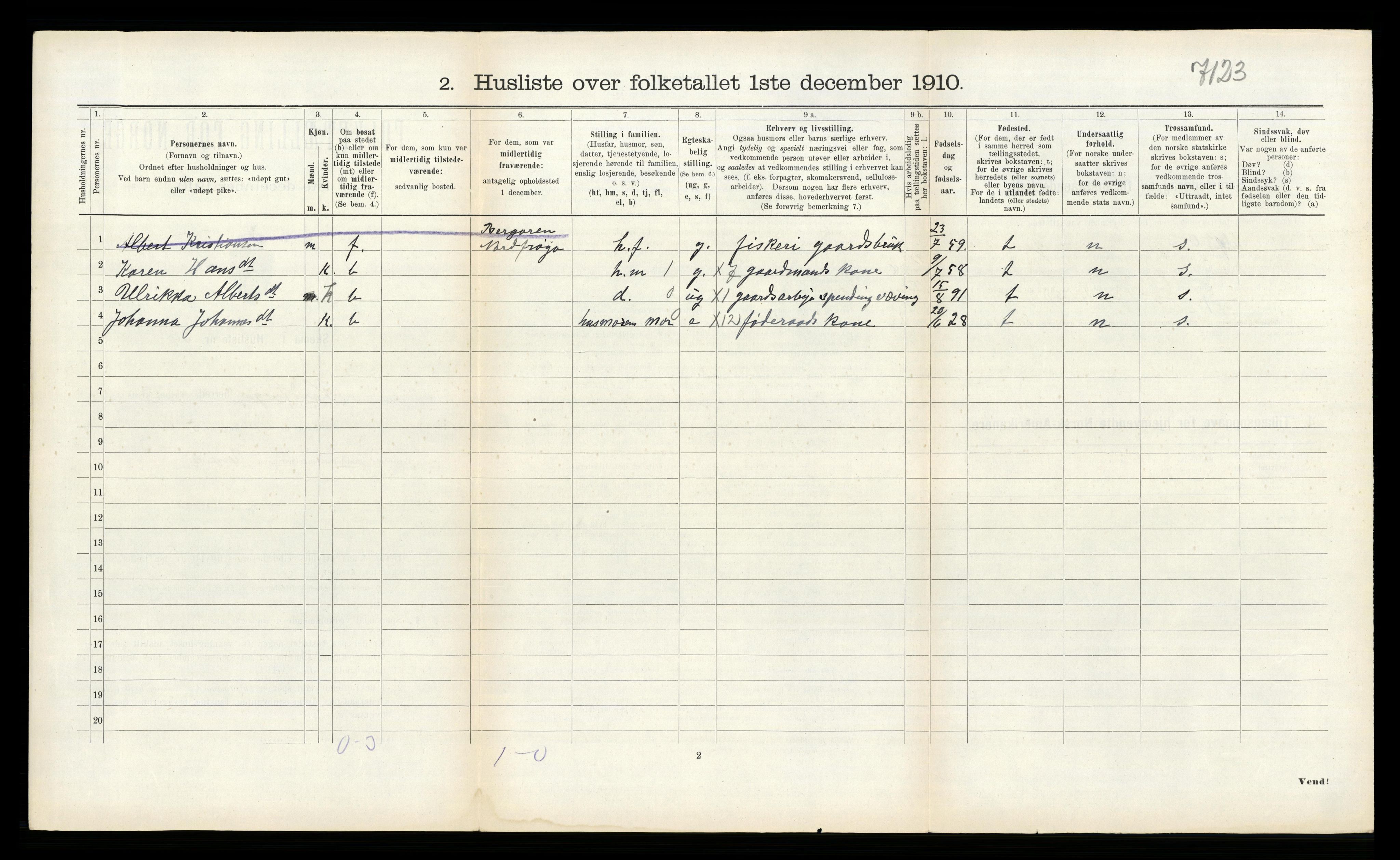 RA, 1910 census for Nord-Frøya, 1910, p. 419