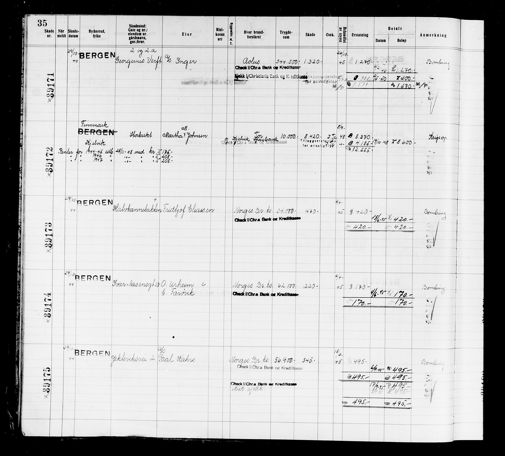 Krigsskadetrygdene for bygninger og løsøre, AV/RA-S-1548/V/L0037: Bygning, branntrygdet., 1940-1945, p. 35