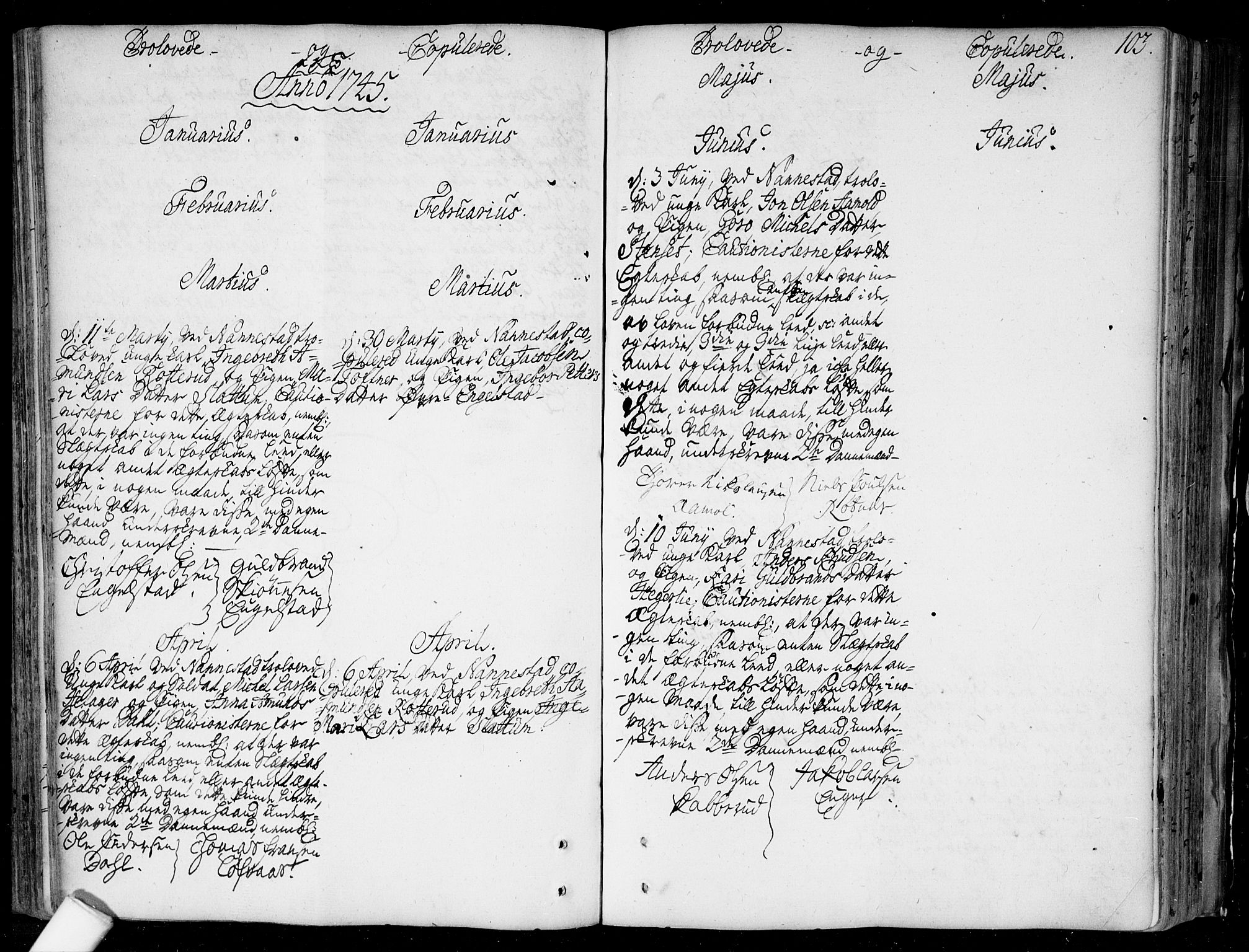 Nannestad prestekontor Kirkebøker, SAO/A-10414a/F/Fa/L0006: Parish register (official) no. I 6, 1739-1754, p. 103