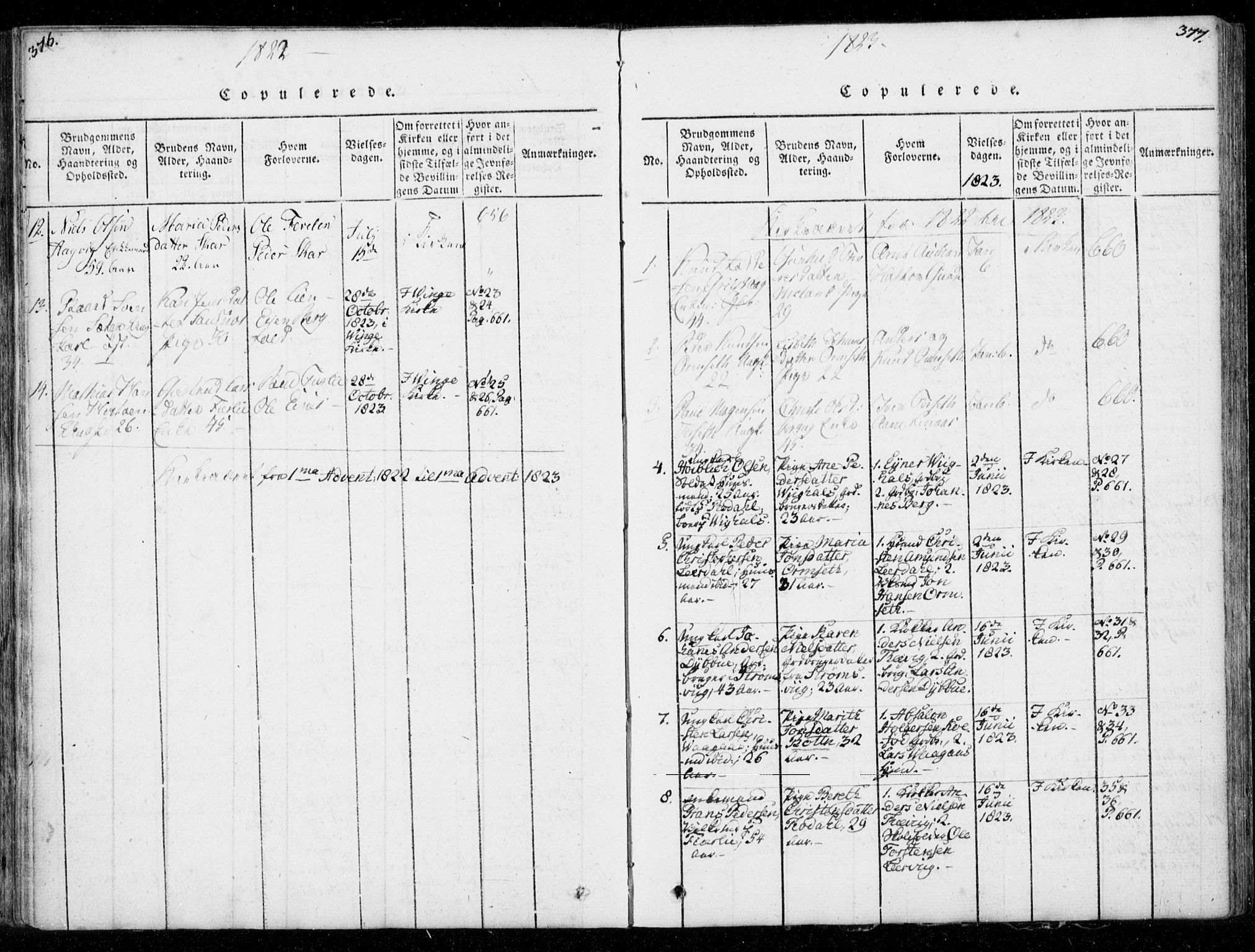 Ministerialprotokoller, klokkerbøker og fødselsregistre - Møre og Romsdal, SAT/A-1454/578/L0903: Parish register (official) no. 578A02, 1819-1838, p. 376-377