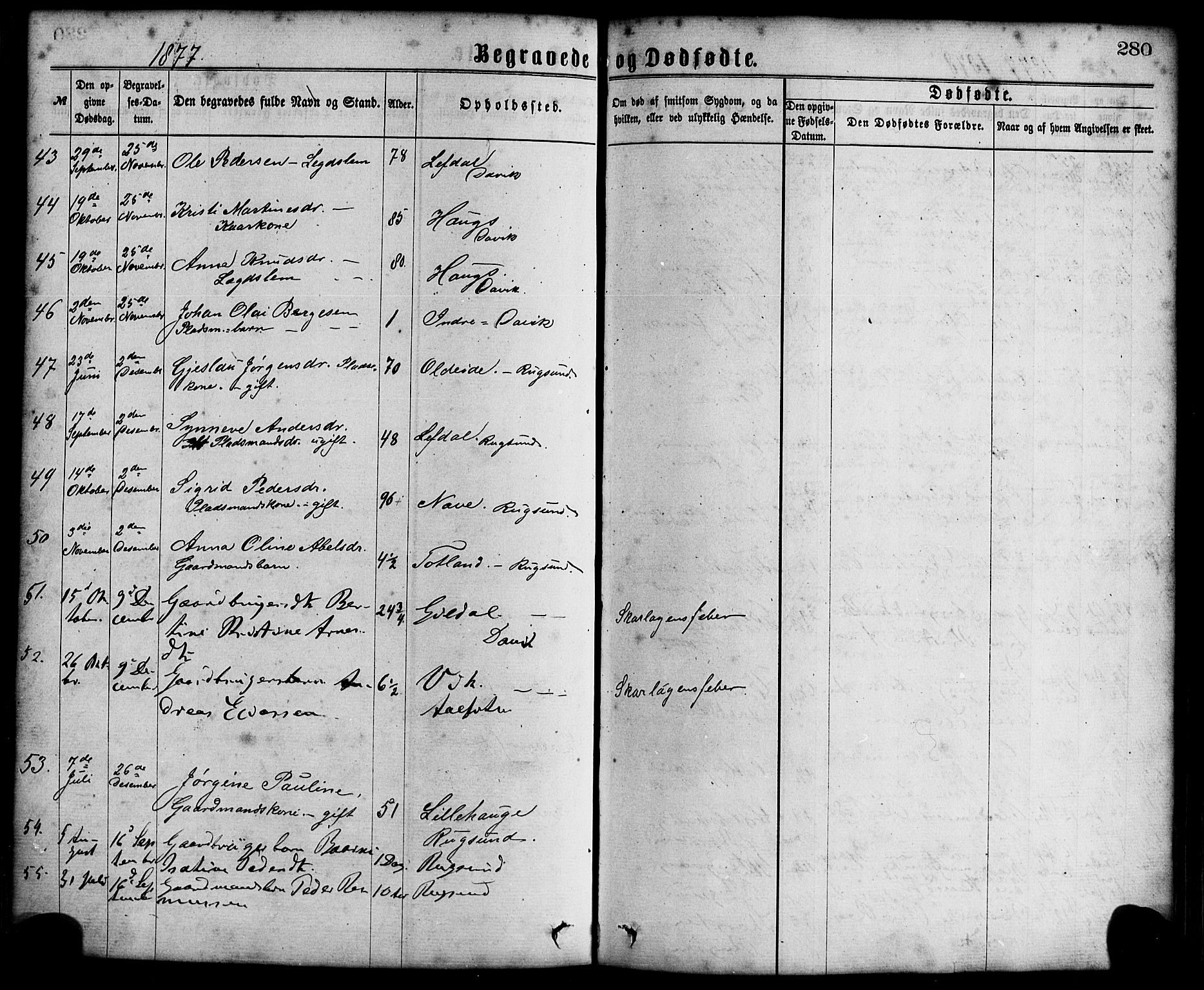Davik sokneprestembete, SAB/A-79701/H/Haa/Haaa/L0006: Parish register (official) no. A 6, 1867-1881, p. 280