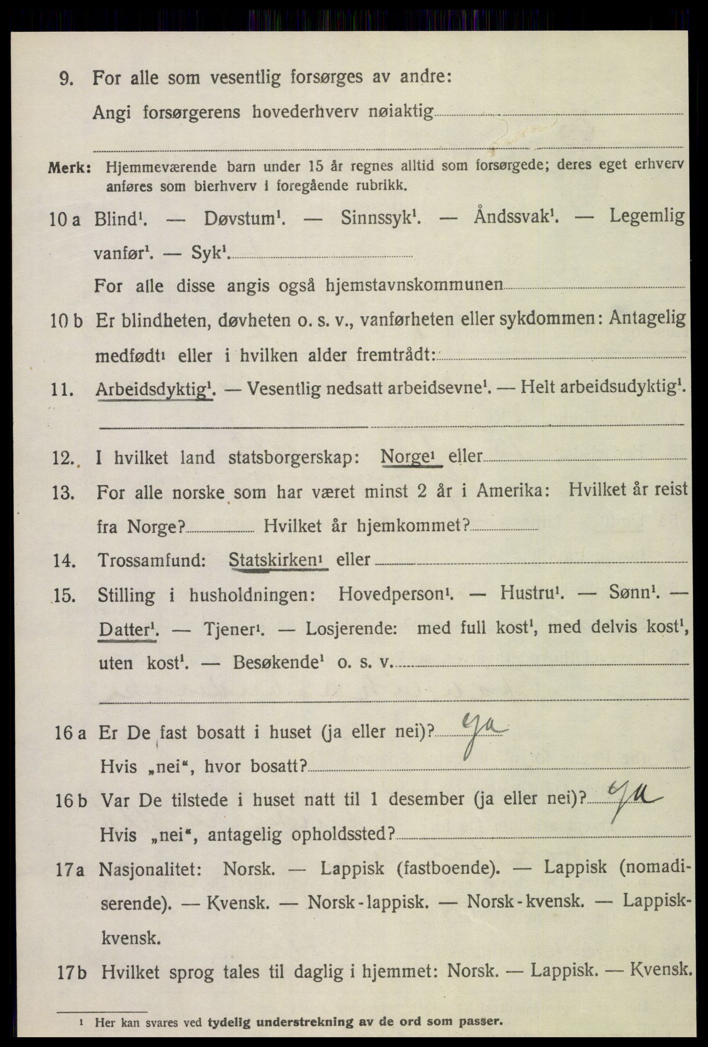 SAT, 1920 census for Egge, 1920, p. 1047