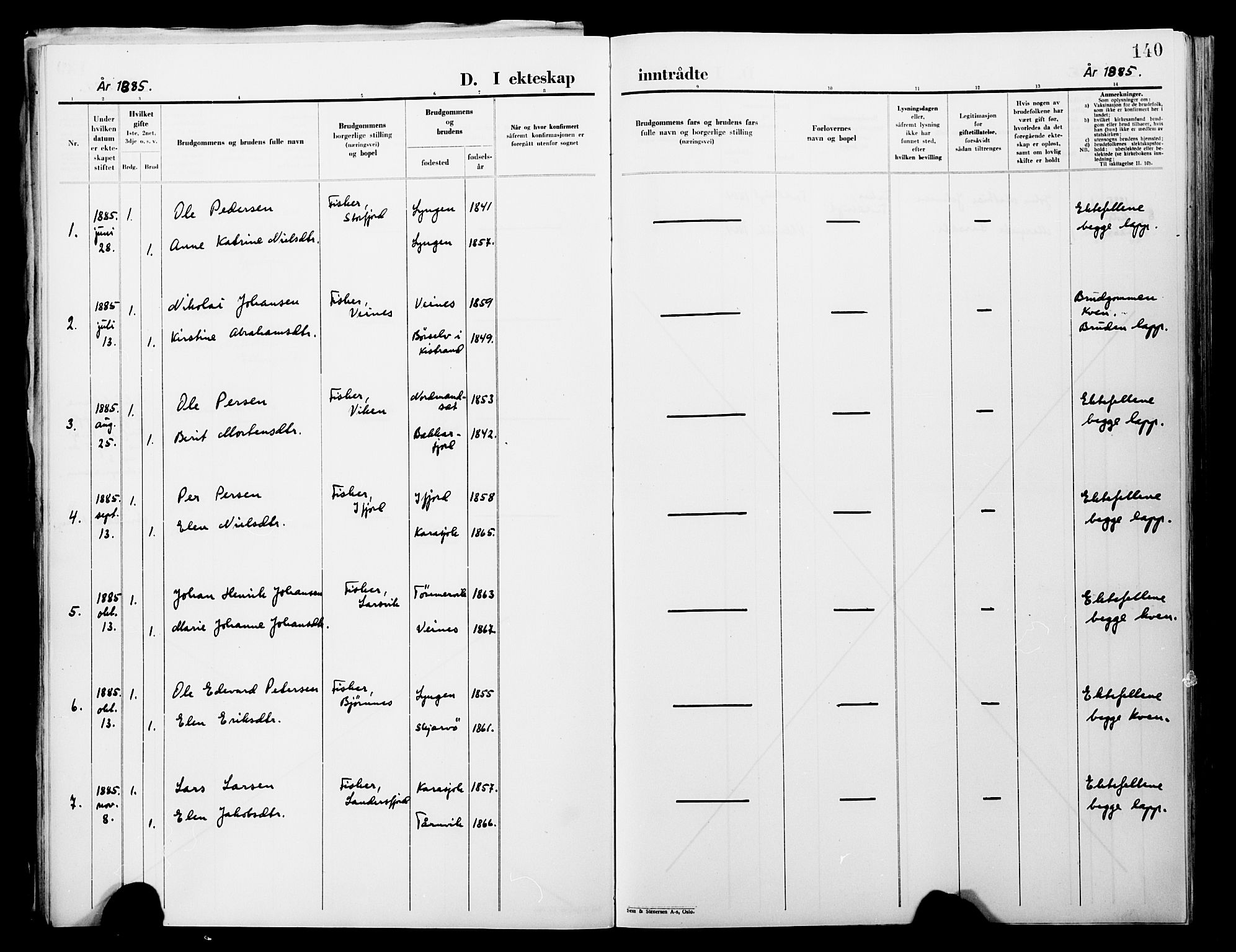 Lebesby sokneprestkontor, SATØ/S-1353/H/Ha/L0004kirke: Parish register (official) no. 4, 1870-1902, p. 140