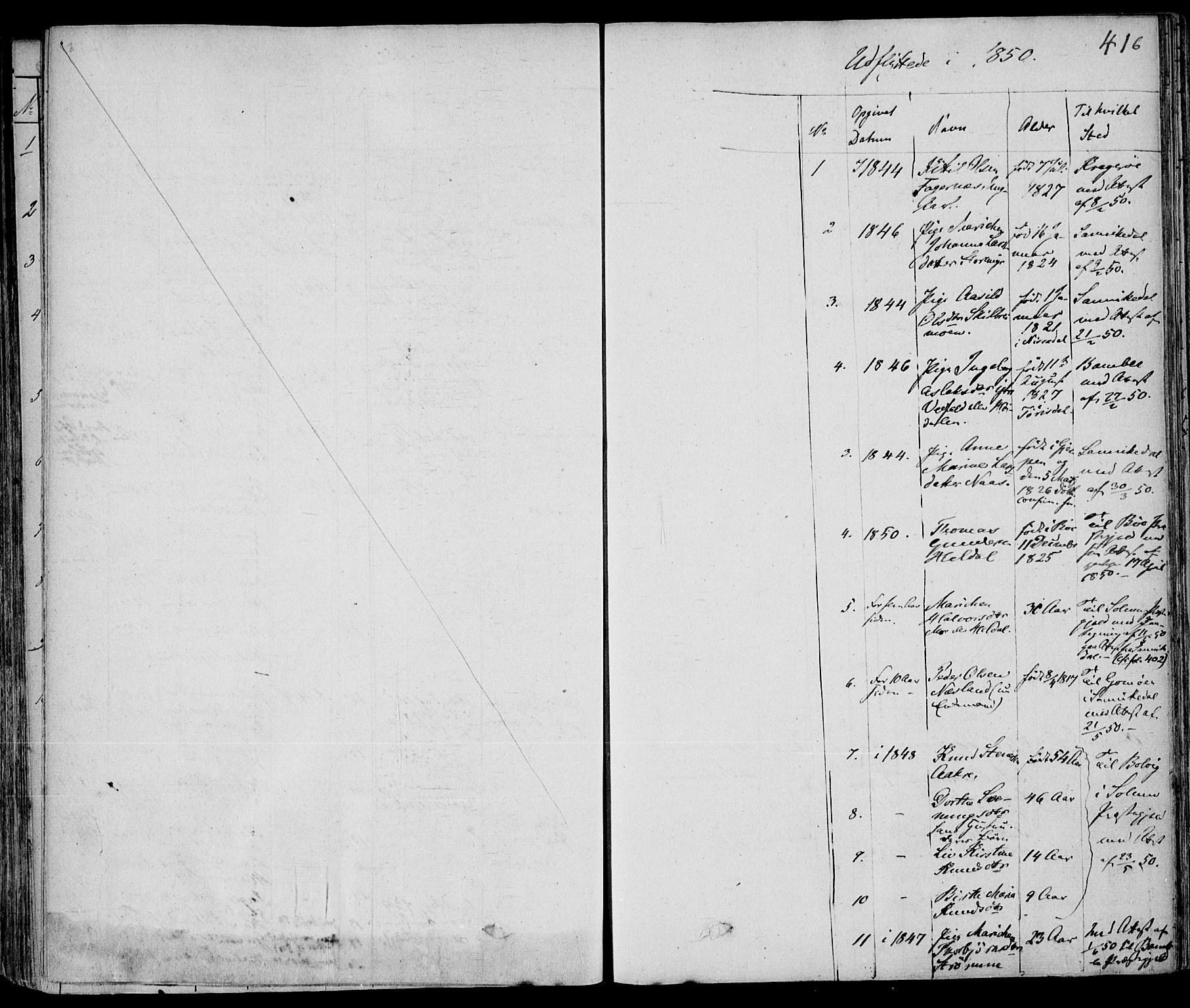 Drangedal kirkebøker, SAKO/A-258/F/Fa/L0007a: Parish register (official) no. 7a, 1837-1856, p. 416