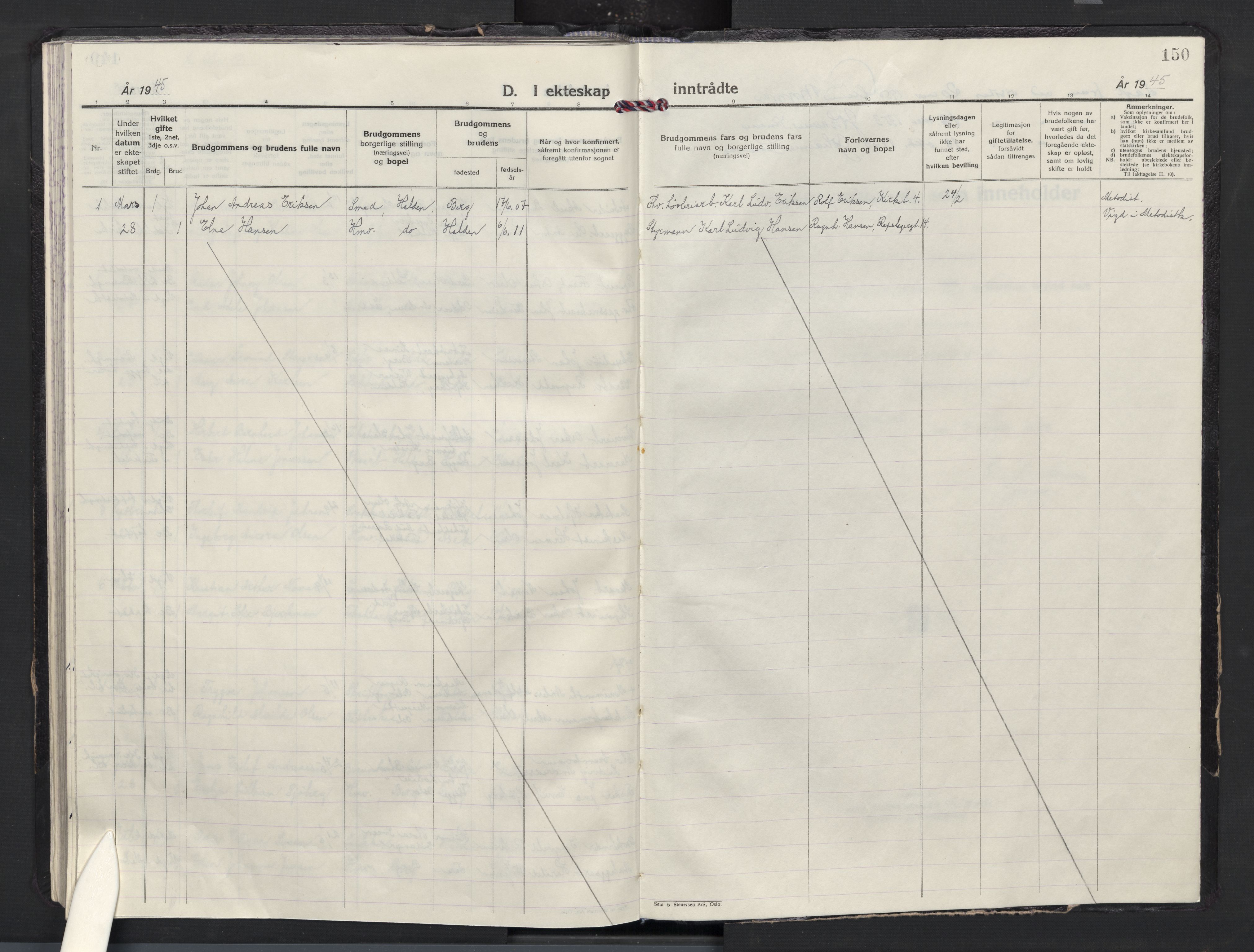 Halden prestekontor Kirkebøker, AV/SAO-A-10909/F/Fa/L0022: Parish register (official) no. I 22, 1945-1954, p. 150