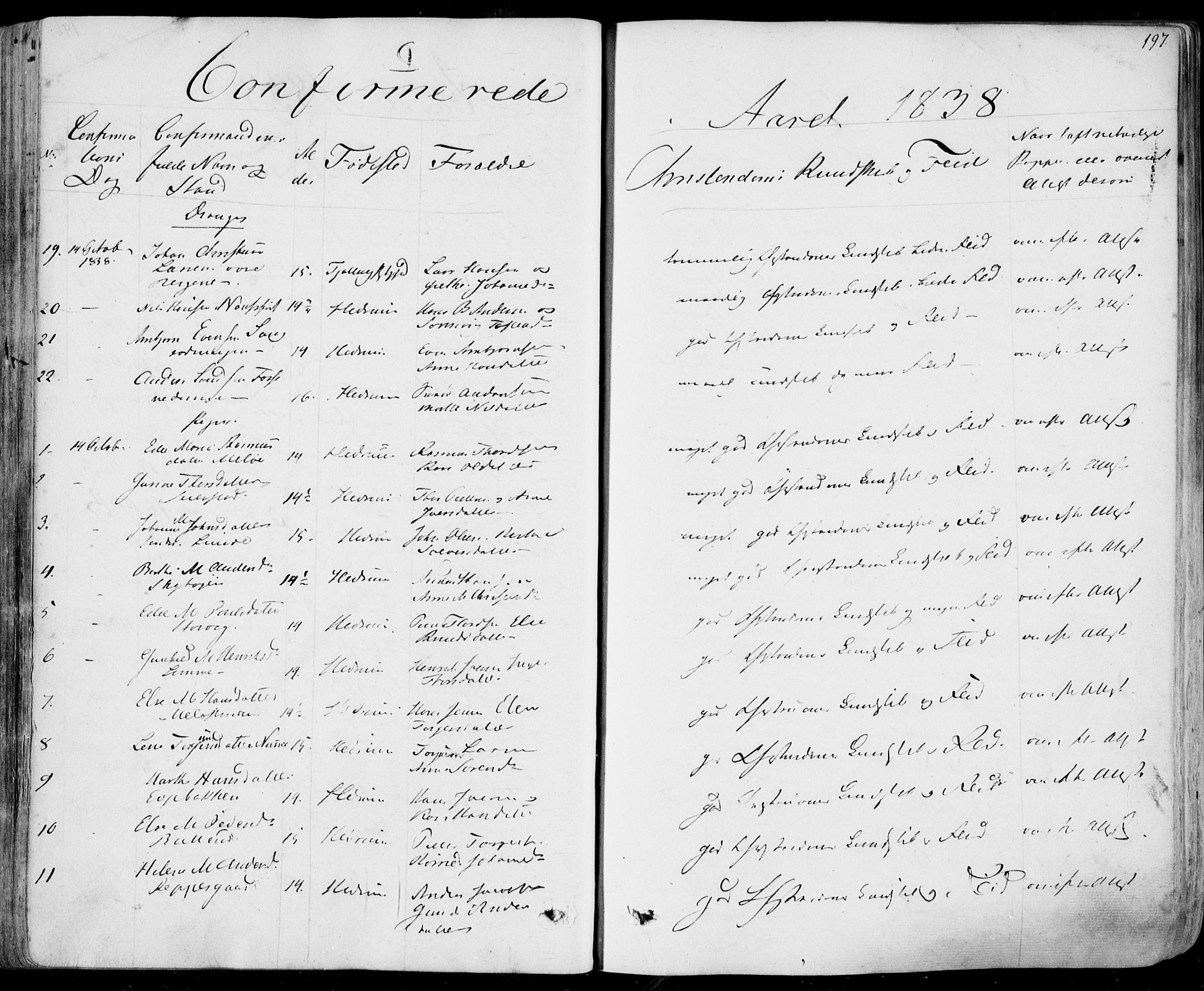 Hedrum kirkebøker, AV/SAKO-A-344/F/Fa/L0005: Parish register (official) no. I 5, 1835-1848, p. 197