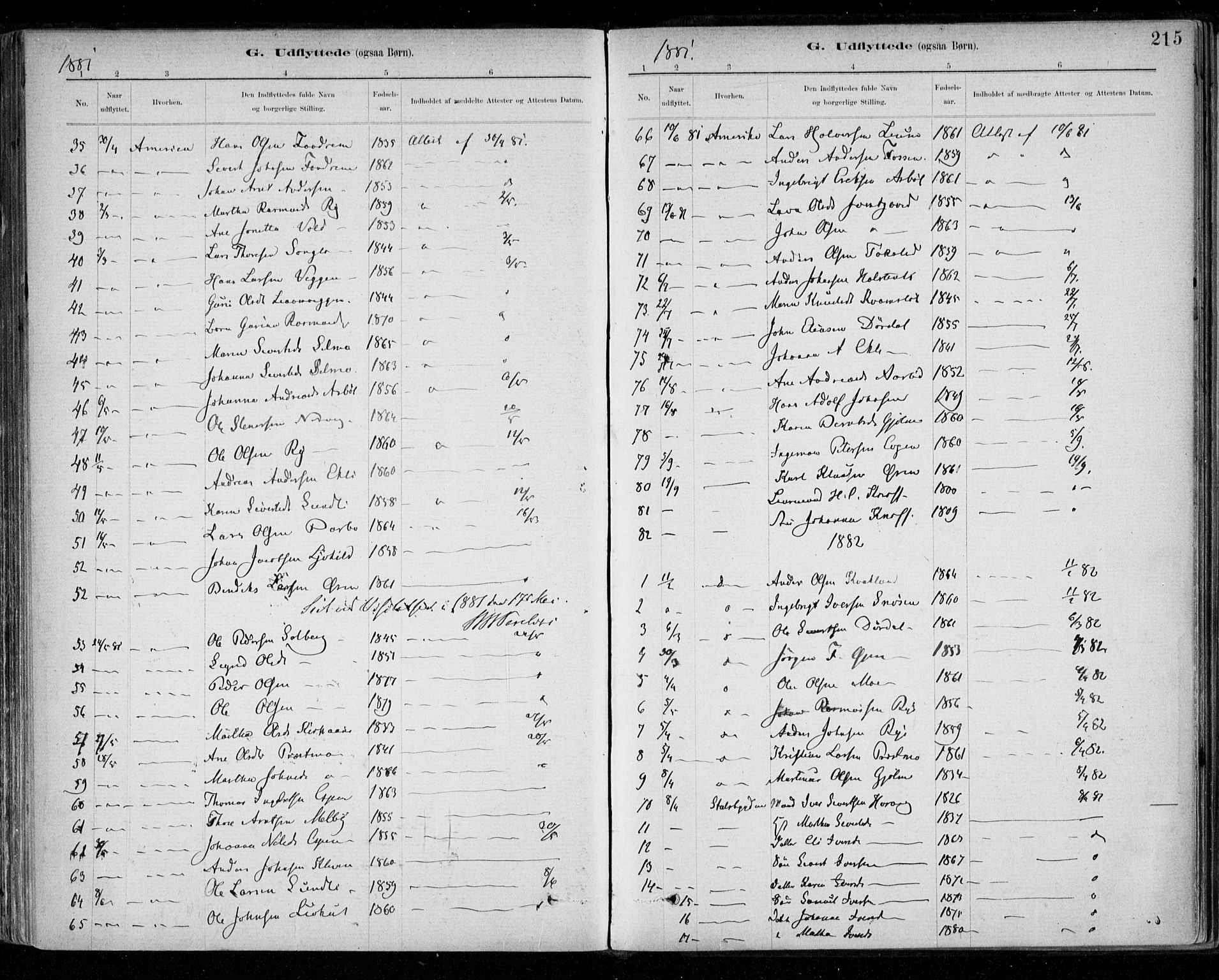 Ministerialprotokoller, klokkerbøker og fødselsregistre - Sør-Trøndelag, SAT/A-1456/668/L0810: Parish register (official) no. 668A10, 1881-1894, p. 215