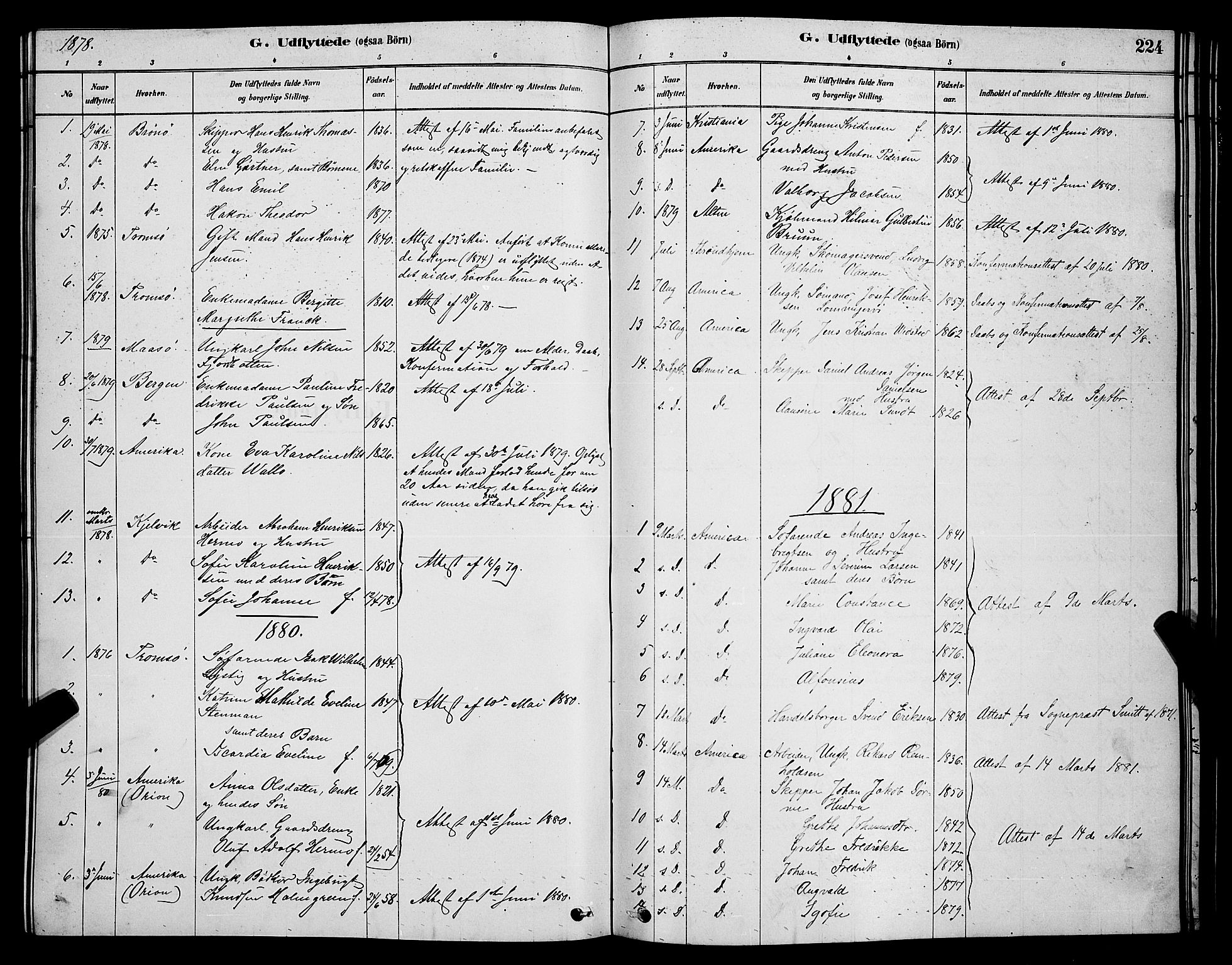 Hammerfest sokneprestkontor, SATØ/S-1347/H/Hb/L0006.klokk: Parish register (copy) no. 6, 1876-1884, p. 224
