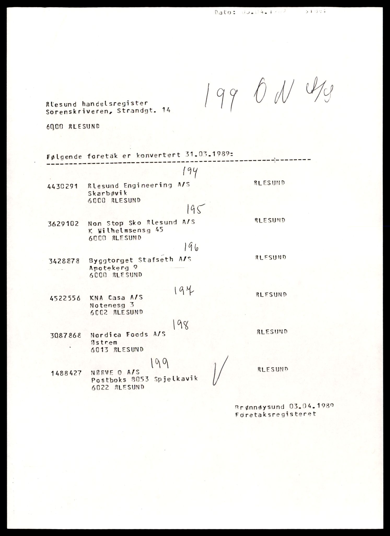 Ålesund sorenskriveri, AV/SAT-A-4383/2/J/Jd/Jde/L0056: Bilag. Aksjeselskap og andelslag Nø - Pet, 1971-1991, p. 3