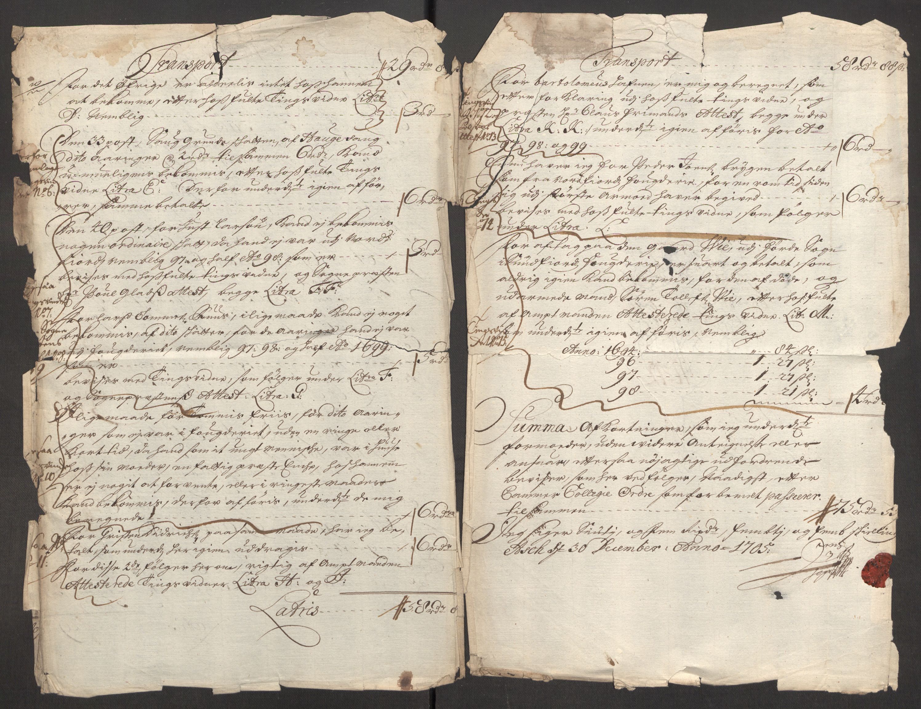 Rentekammeret inntil 1814, Reviderte regnskaper, Fogderegnskap, AV/RA-EA-4092/R53/L3429: Fogderegnskap Sunn- og Nordfjord, 1705, p. 186